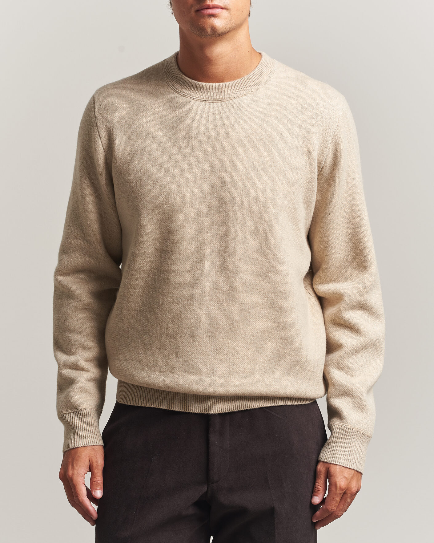 Homme | Pulls Et Tricots | BOSS CAMEL | Farrison Wool Knitted Sweater Light Beige