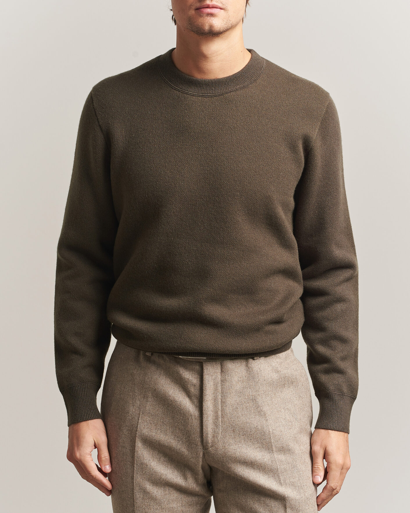 Homme | Pulls Et Tricots | BOSS CAMEL | Farrison Cashmere Knitted Sweater Open Green