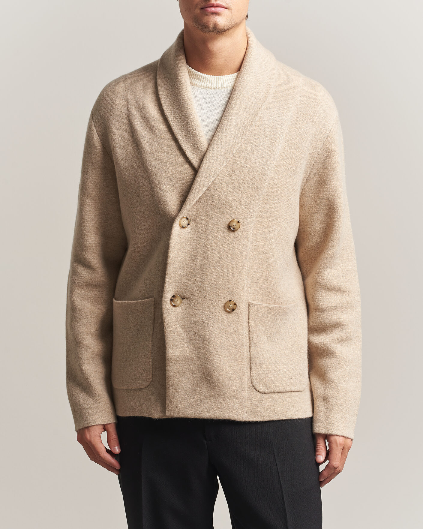 Homme | Pulls Et Tricots | BOSS CAMEL | Fenturo Wool Knitted Cardigan Light Beige