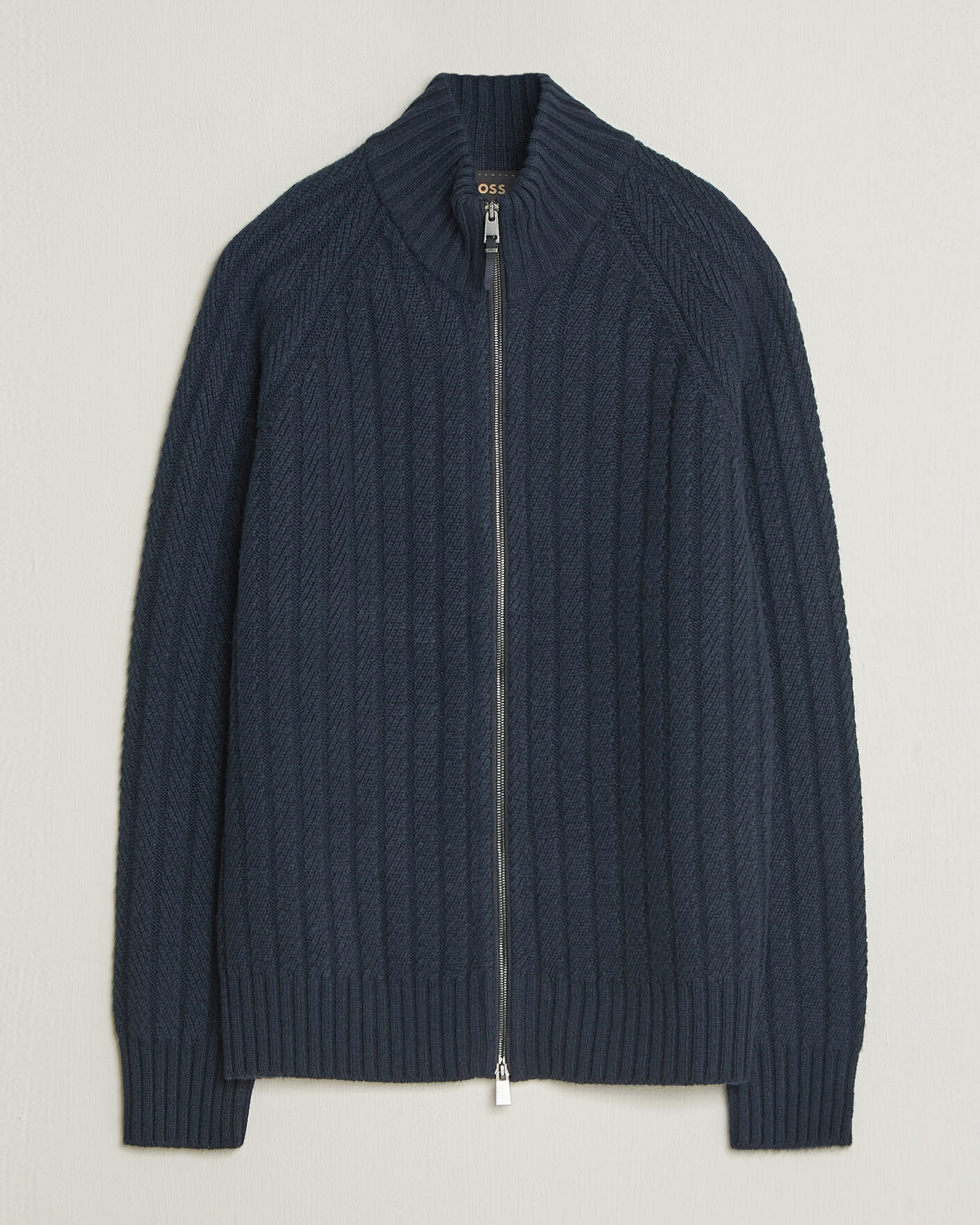 Homme | Pulls Et Tricots | BOSS CAMEL | Filane Wool Knitted Full Zip Dark Blue