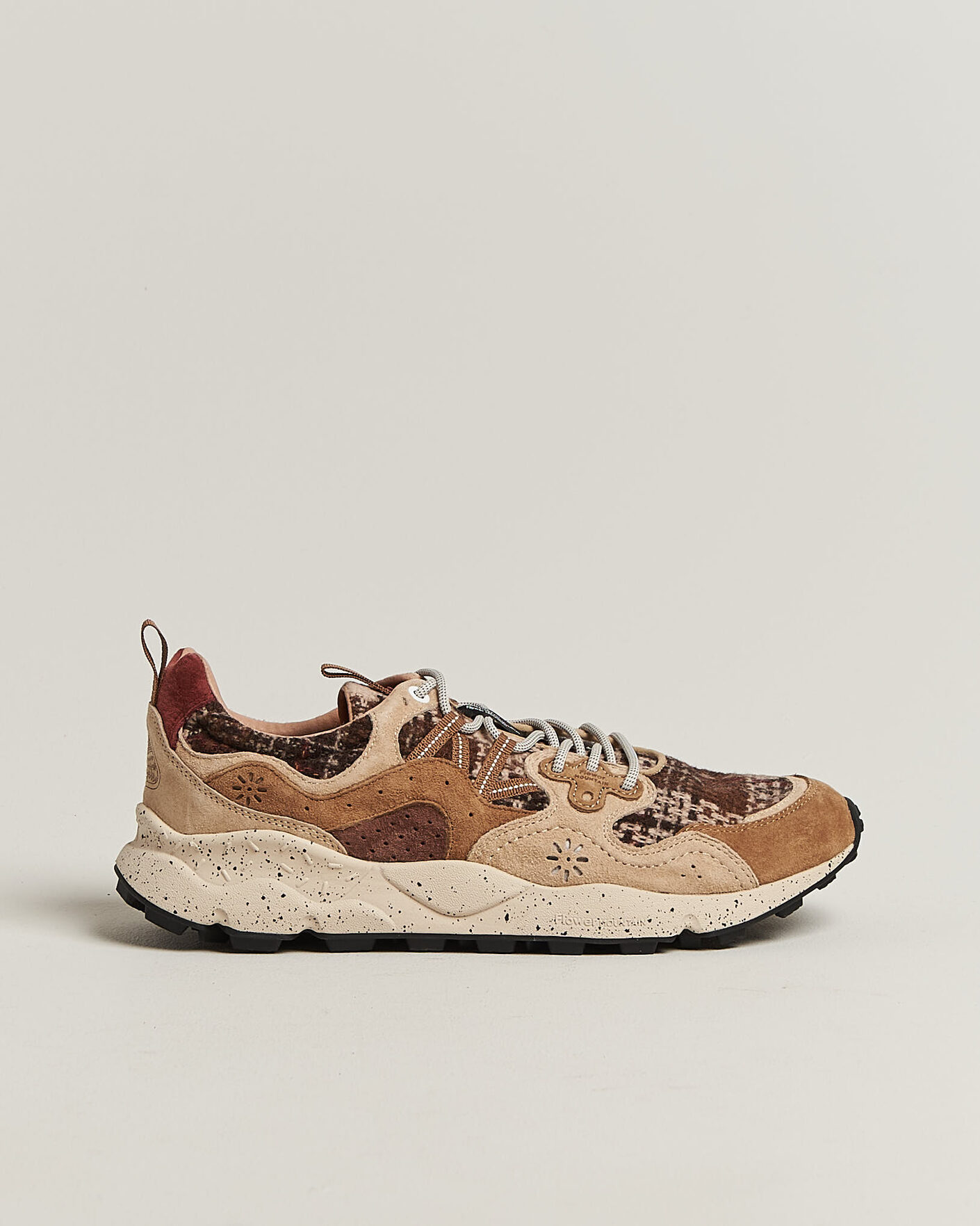 Homme | Baskets | Flower Mountain | Yamano 3 Suede/Wool Check Sneaker Brown