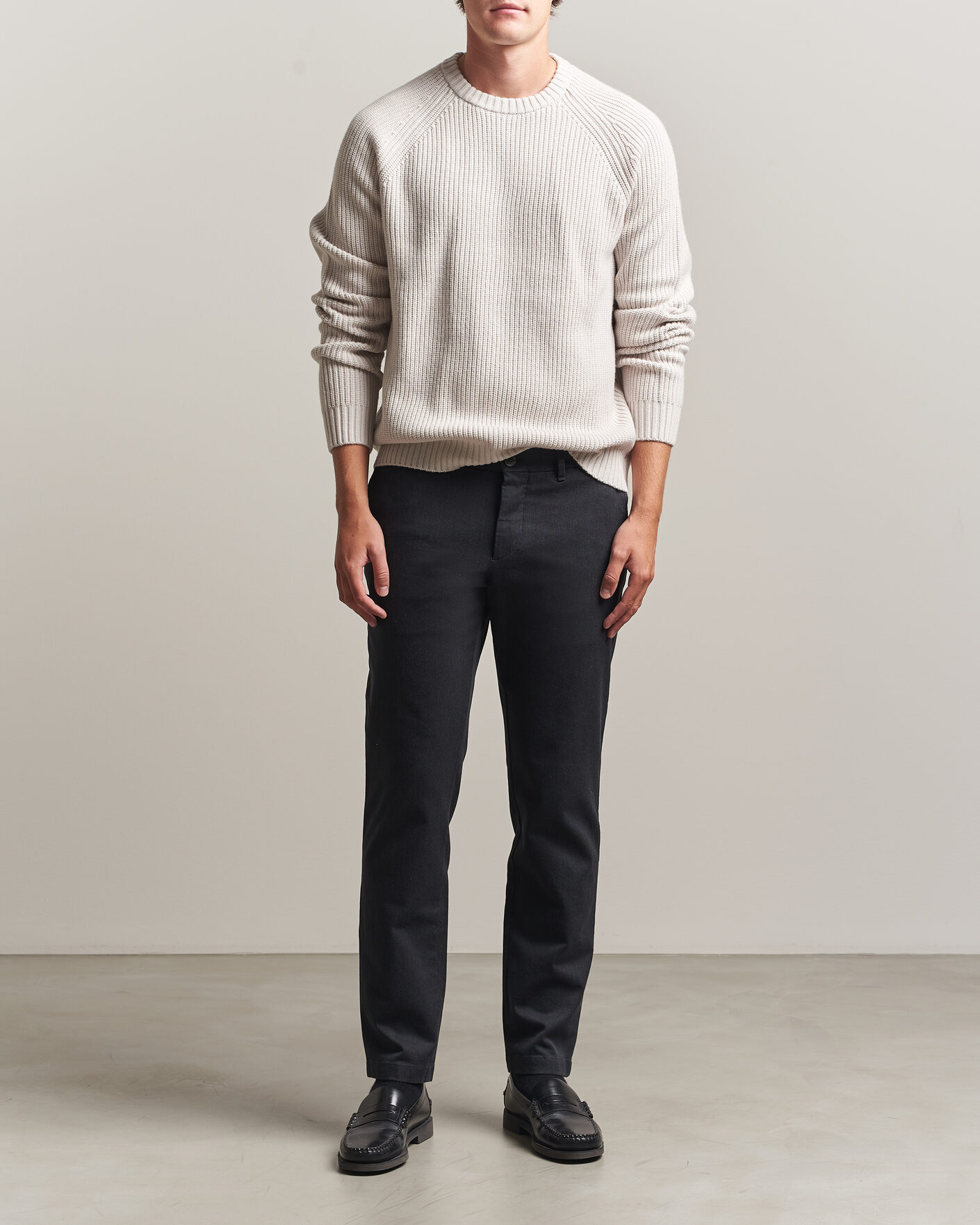Homme | Pantalons | J.Lindeberg | Chase Stretch Flannel Trousers Dark Grey
