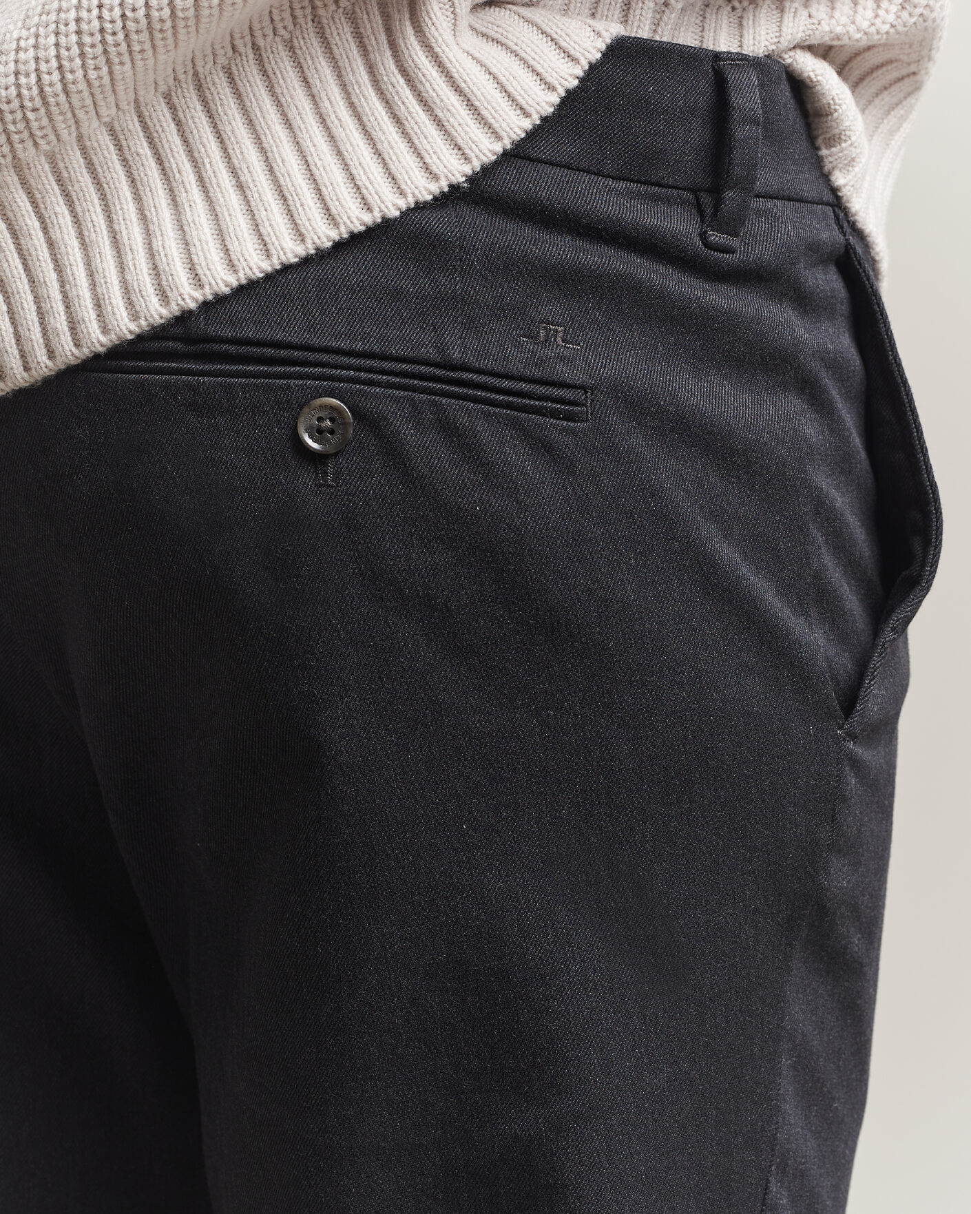 Homme | Pantalons | J.Lindeberg | Chase Stretch Flannel Trousers Dark Grey
