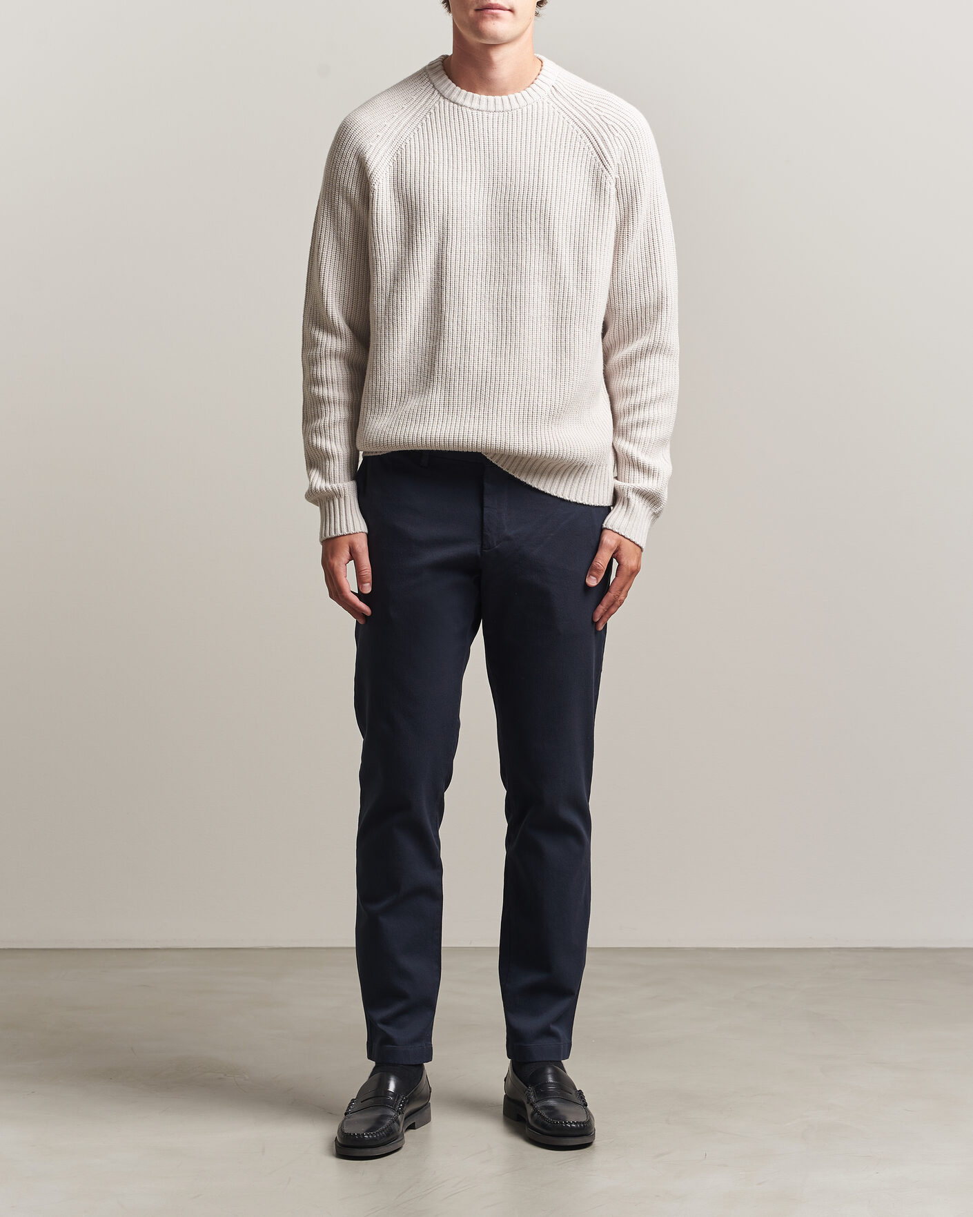 Homme | Pantalons | J.Lindeberg | Chase Stretch Flannel Trousers JL Navy