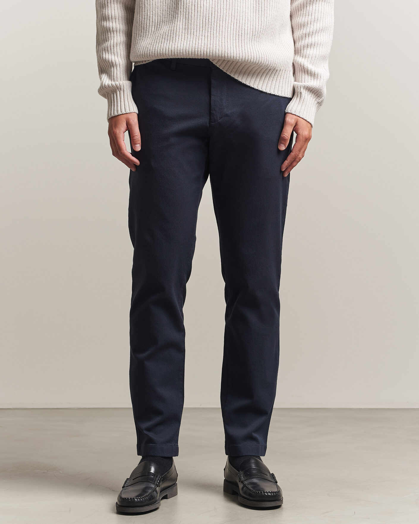 Homme | Pantalons | J.Lindeberg | Chase Stretch Flannel Trousers JL Navy