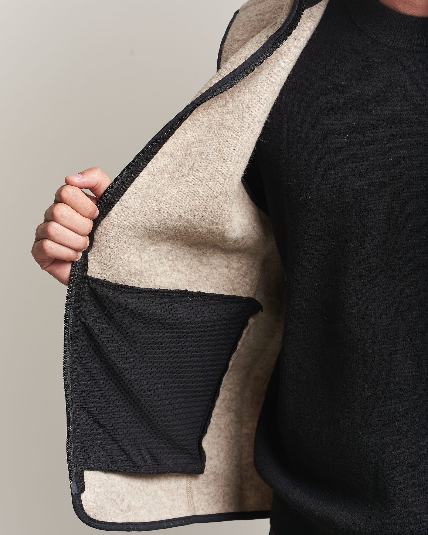 Homme | Gilets | J.Lindeberg | Duncan Wool Fleece Vest Moonbeam