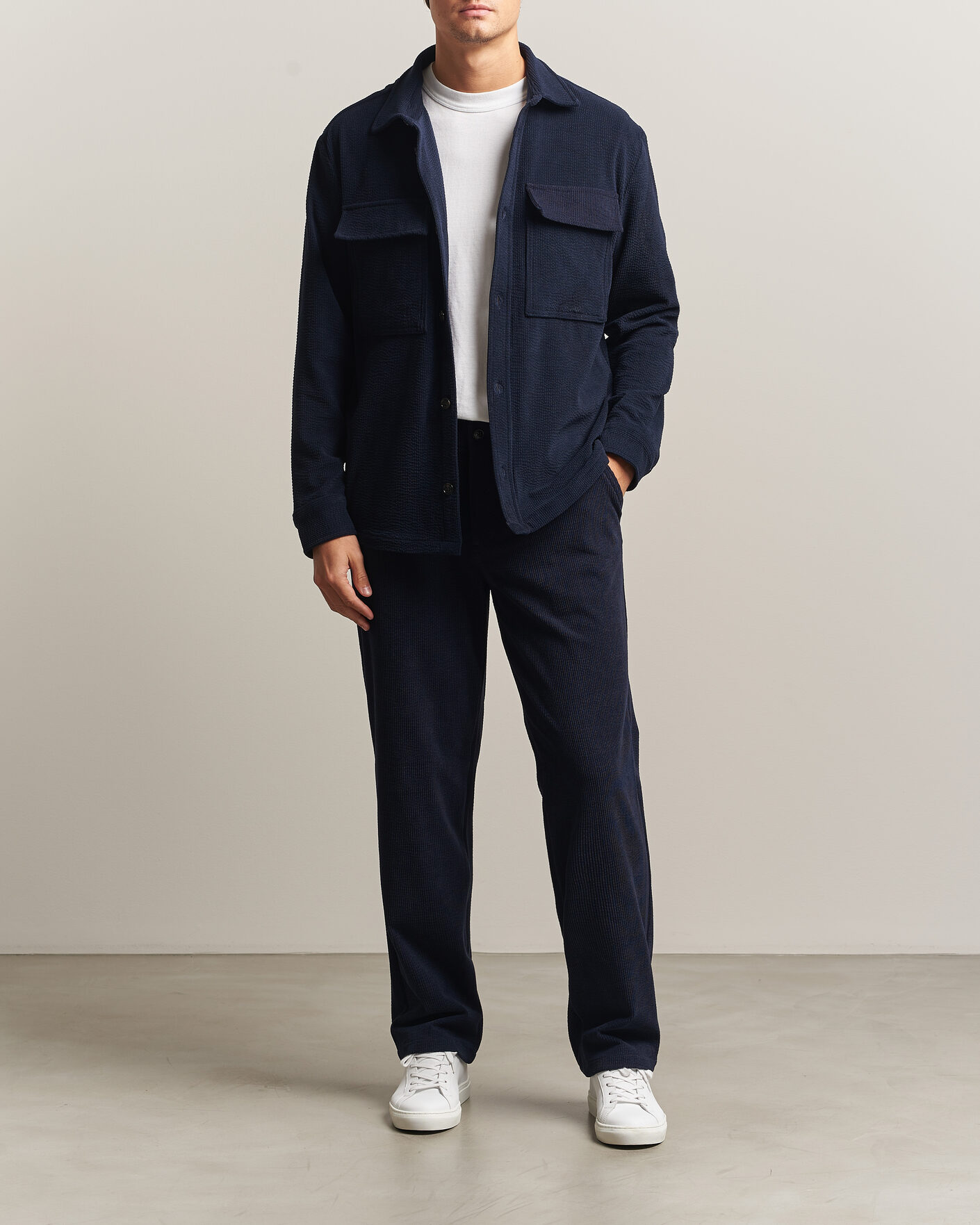 Homme | Chemises | J.Lindeberg | Finnigan Drape Cord Overshirt JL Navy
