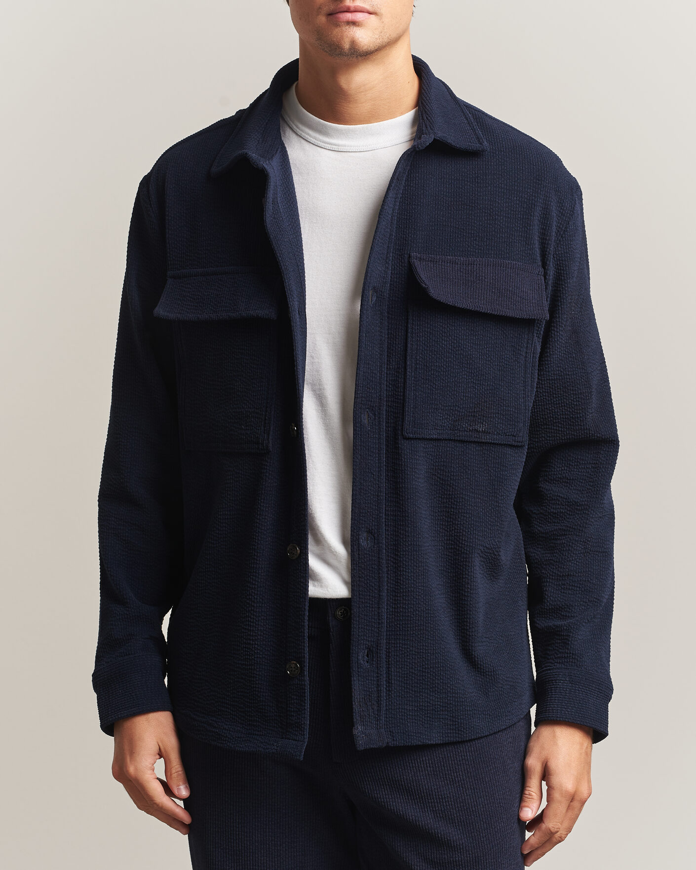 Homme | Chemises | J.Lindeberg | Finnigan Drape Cord Overshirt JL Navy