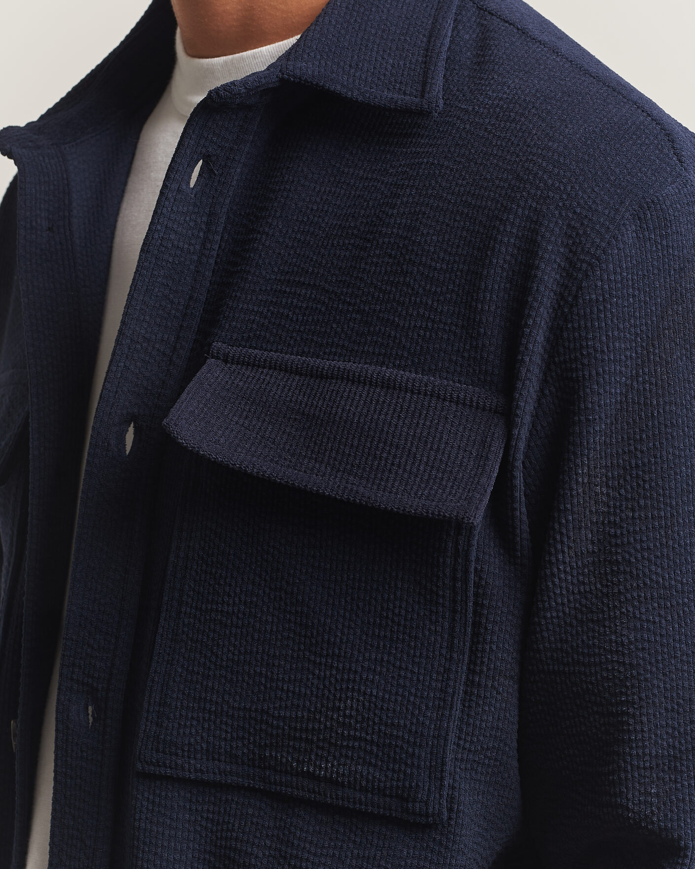 Homme | Chemises | J.Lindeberg | Finnigan Drape Cord Overshirt JL Navy