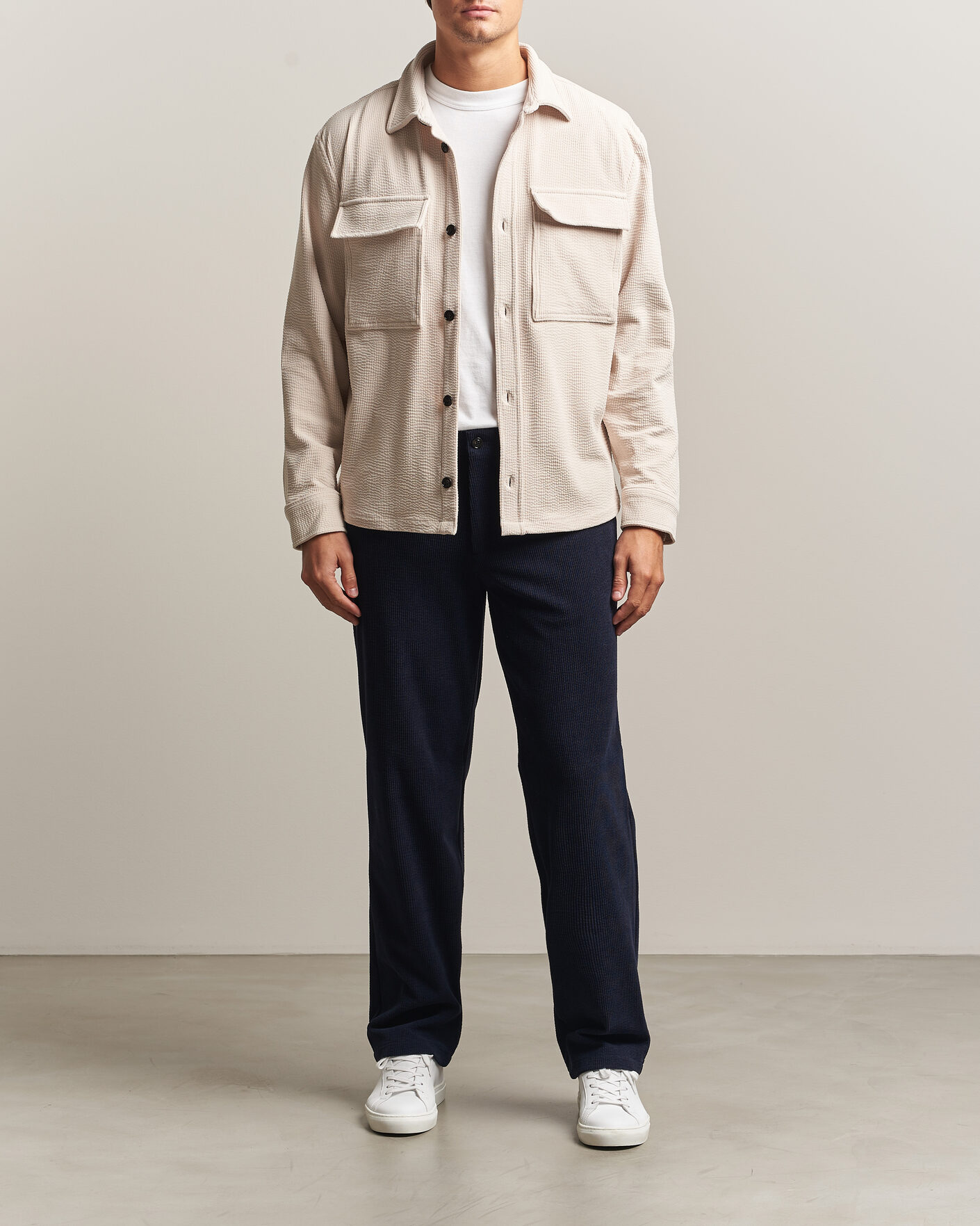 Homme | Chemises | J.Lindeberg | Finnigan Drape Cord Overshirt Moonbeam