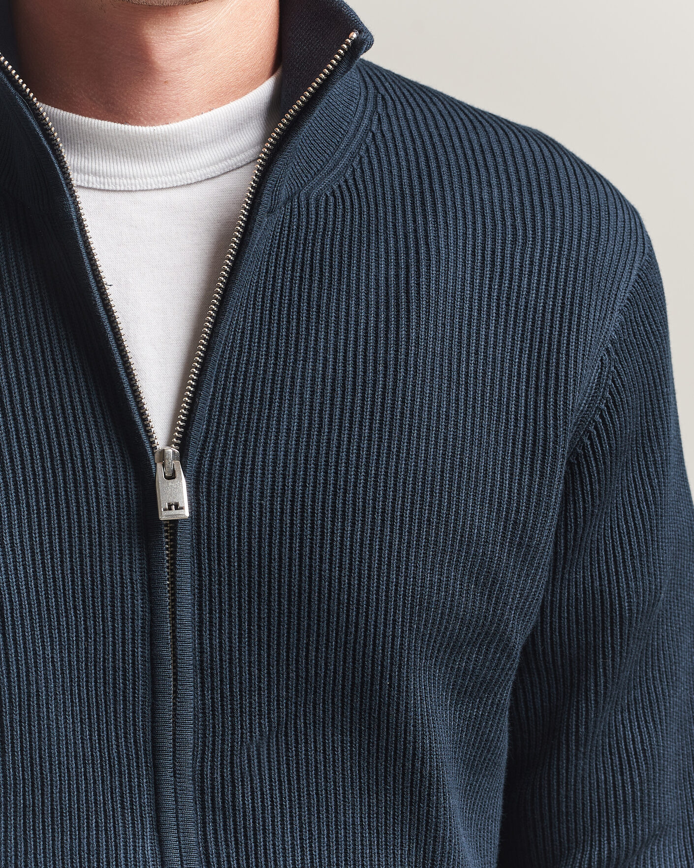 Homme | Pulls Et Tricots | J.Lindeberg | Alexis Cotton Full Zip JL Navy