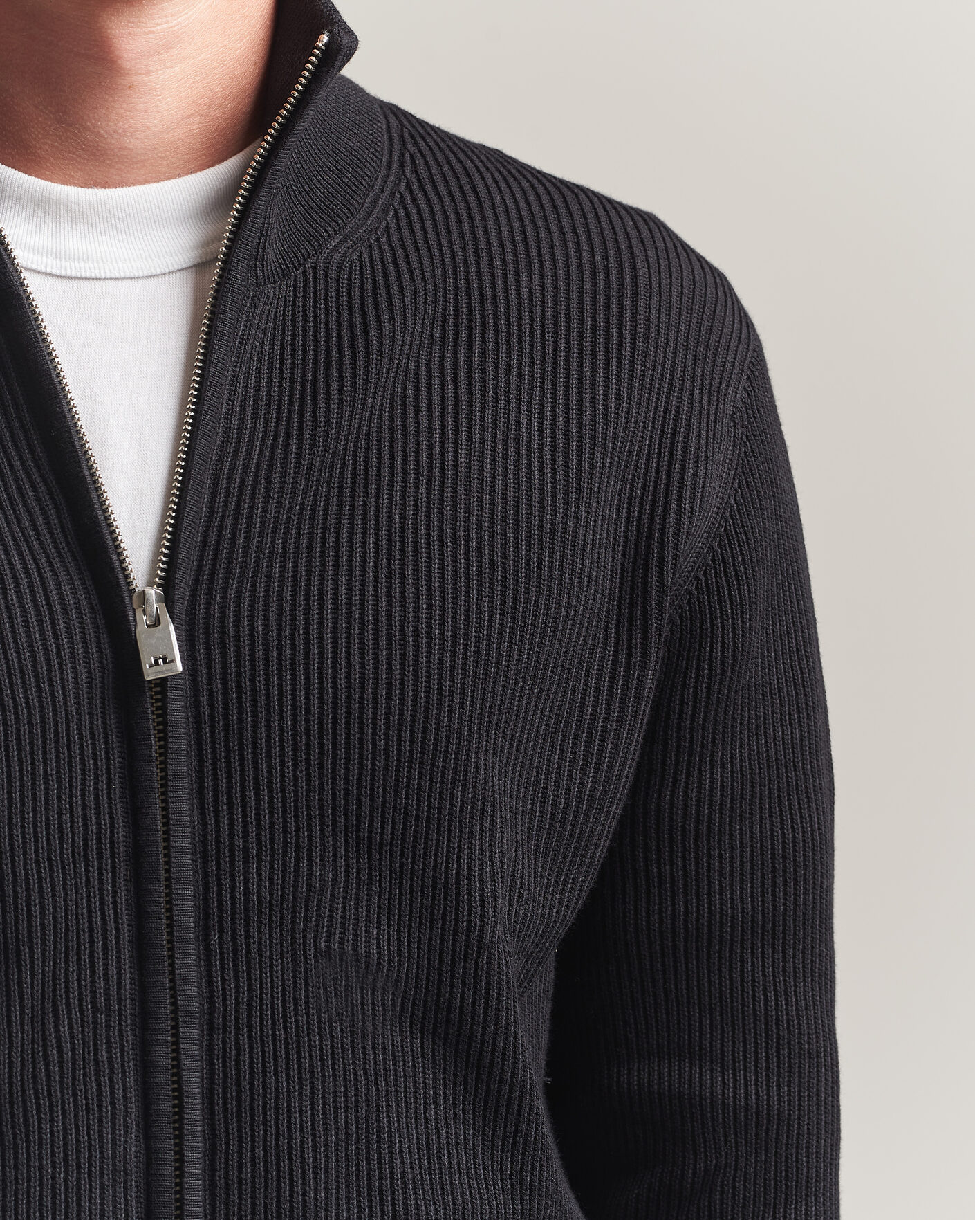 Homme | Pulls Et Tricots | J.Lindeberg | Alexis Cotton Full Zip Black