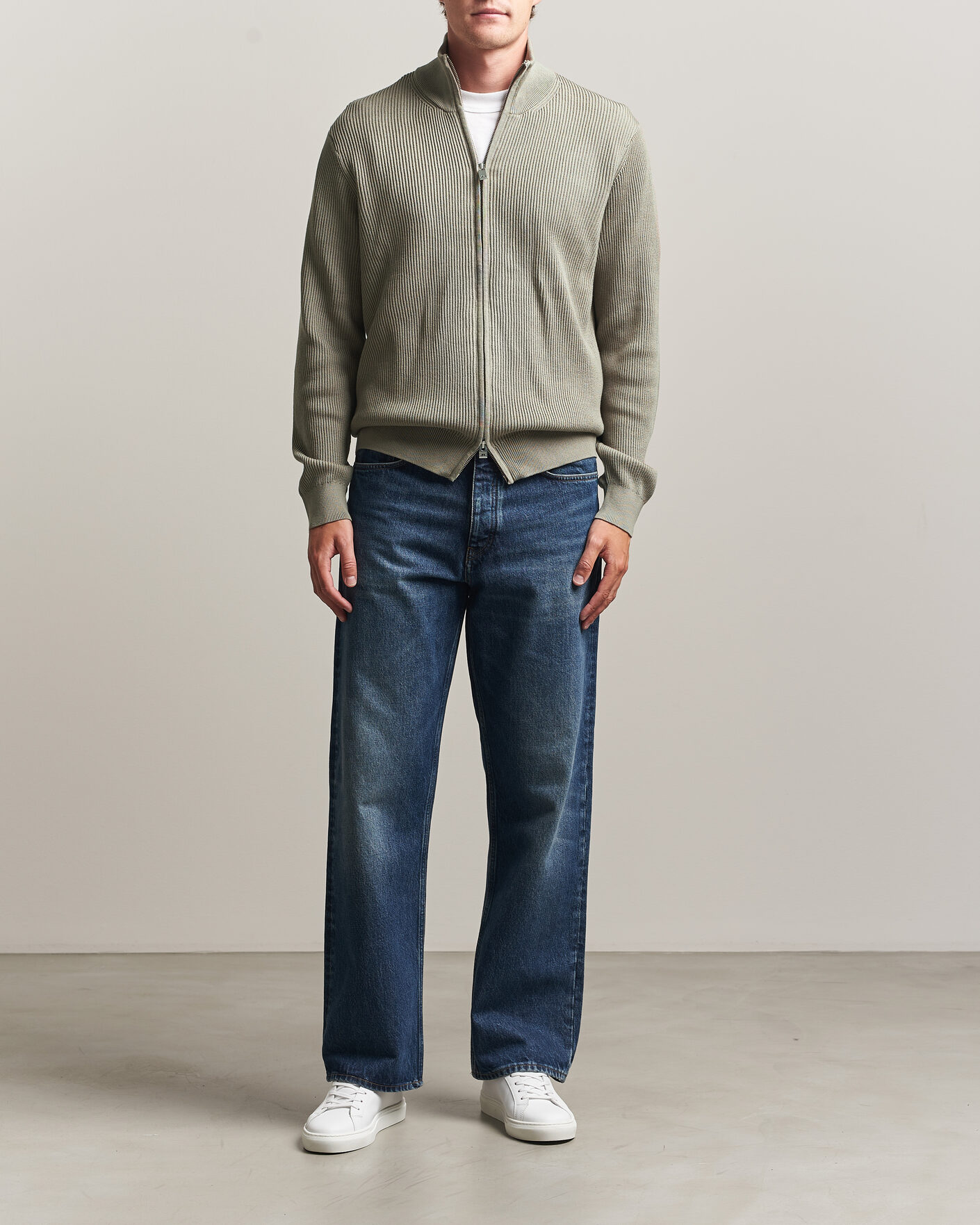 Homme | Pulls Et Tricots | J.Lindeberg | Alexis Cotton Full Zip Brindle