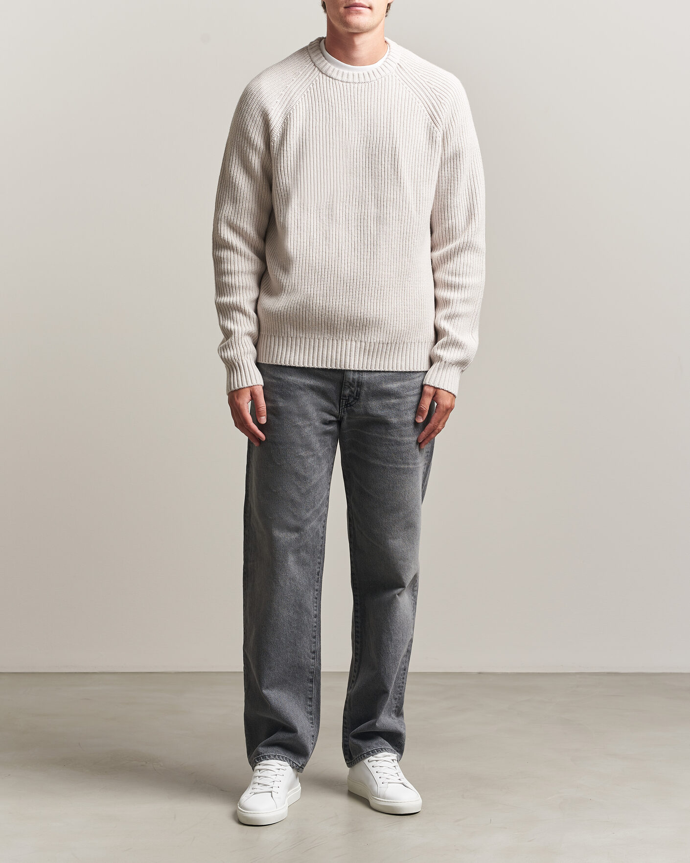Homme | Pulls Et Tricots | J.Lindeberg | Hallow Wool Blend Knitted Sweater Moonbeam