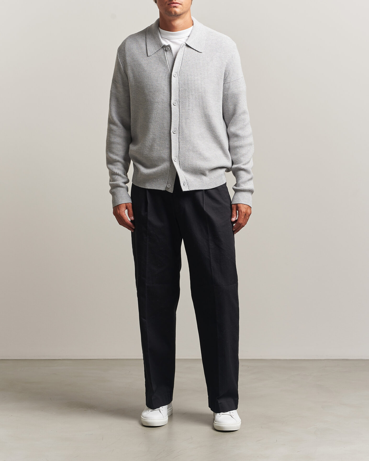 Homme | Pulls Et Tricots | J.Lindeberg | Willem Knitted Cardigan Light Grey Melange