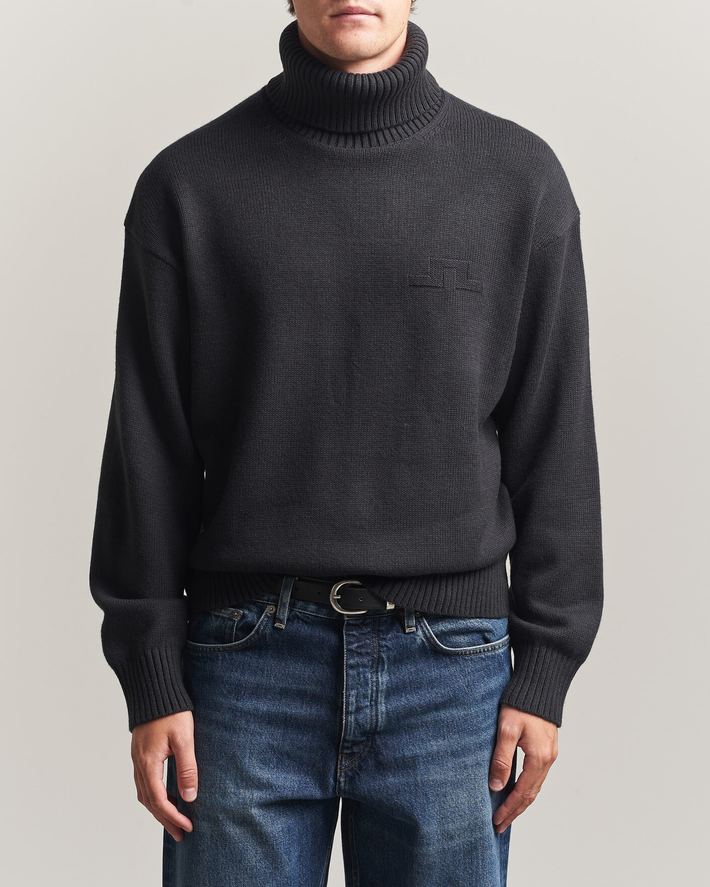 Homme | Pulls Et Tricots | J.Lindeberg | Eddy Wool/Cotton Knitted Turtleneck Black