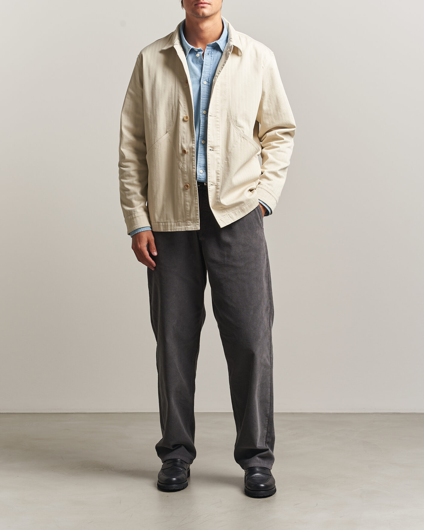 Homme | Chemises | Forét | Berry Herringbone Overshirt Oat