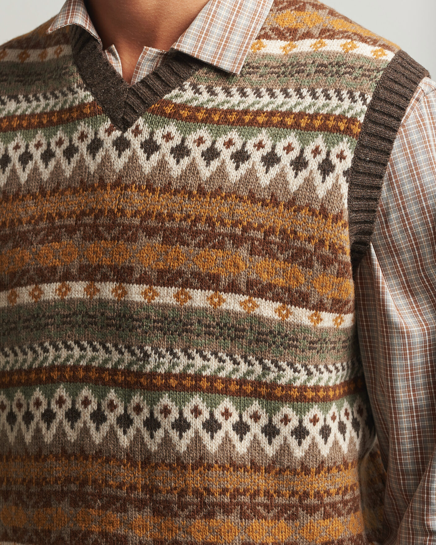 Homme | Pulls Et Tricots | Forét | Fairisle Lambswool Vest Thyme