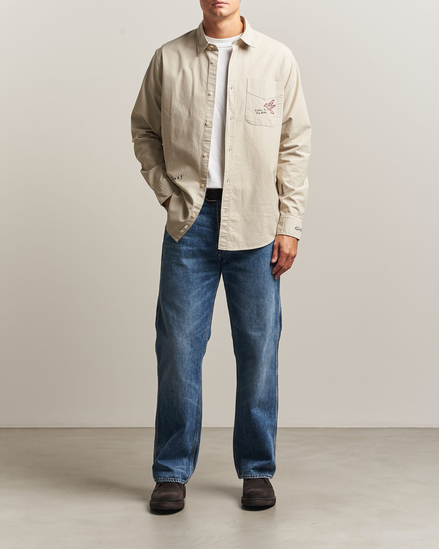 Homme | Chemises | Forét | Maple Embroidery Oxford Shirt Oat