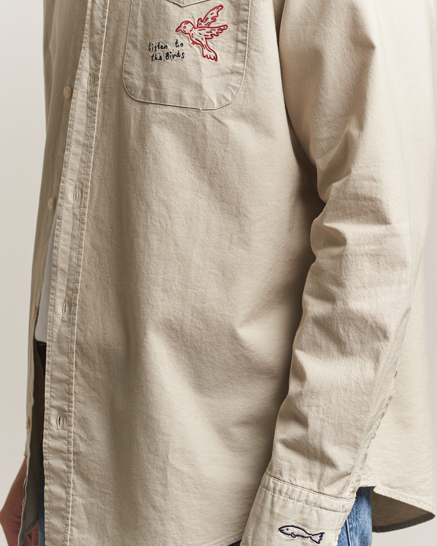 Homme | Chemises | Forét | Maple Embroidery Oxford Shirt Oat