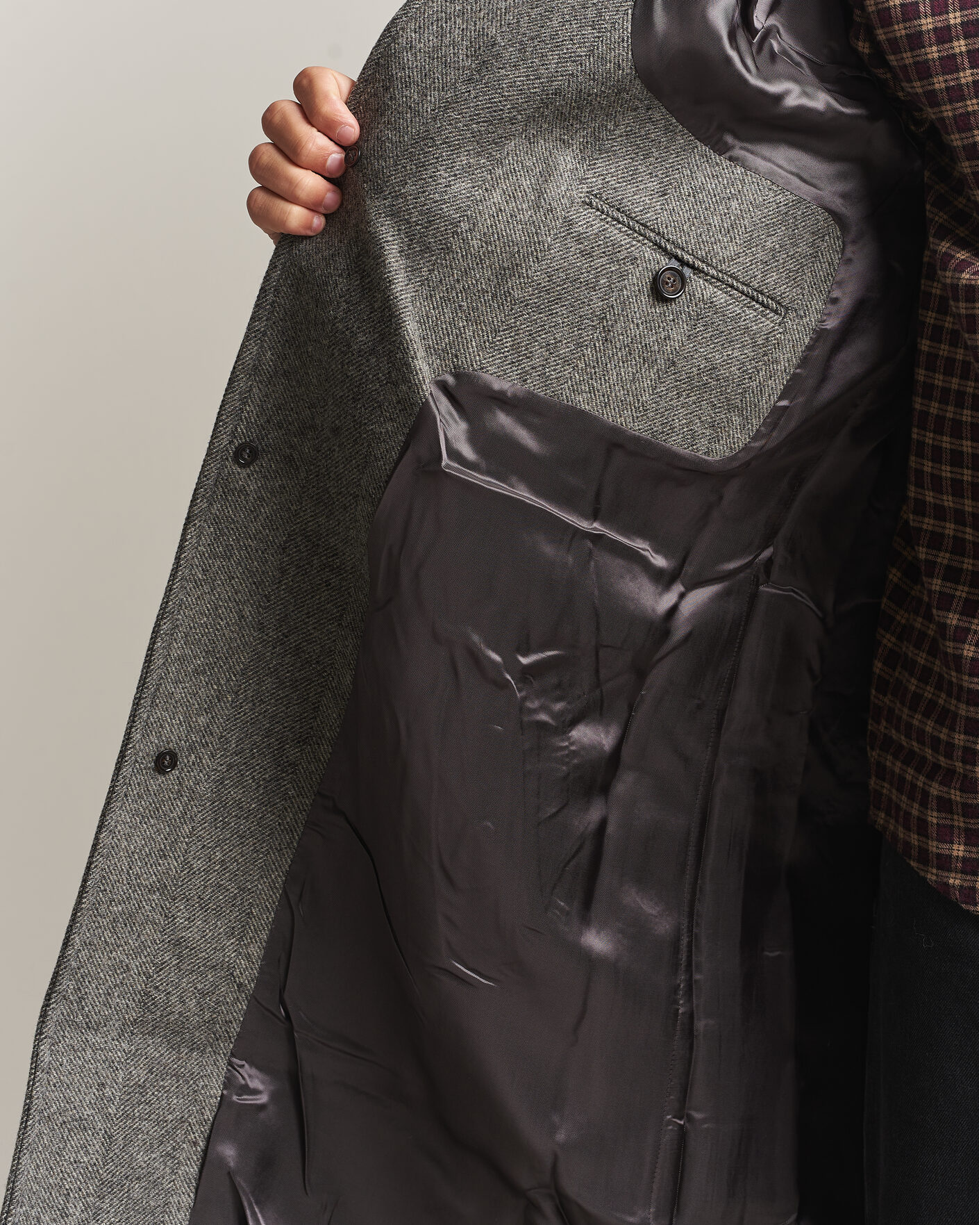 Homme | Manteaux Et Vestes | Forét | Pine Wool Coat Grey Herringbone