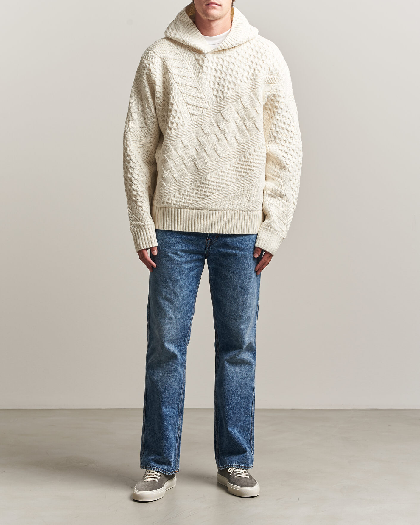Homme | Pulls Et Tricots | J.Lindeberg | Savio Cable Knitted Hoodie Tofu