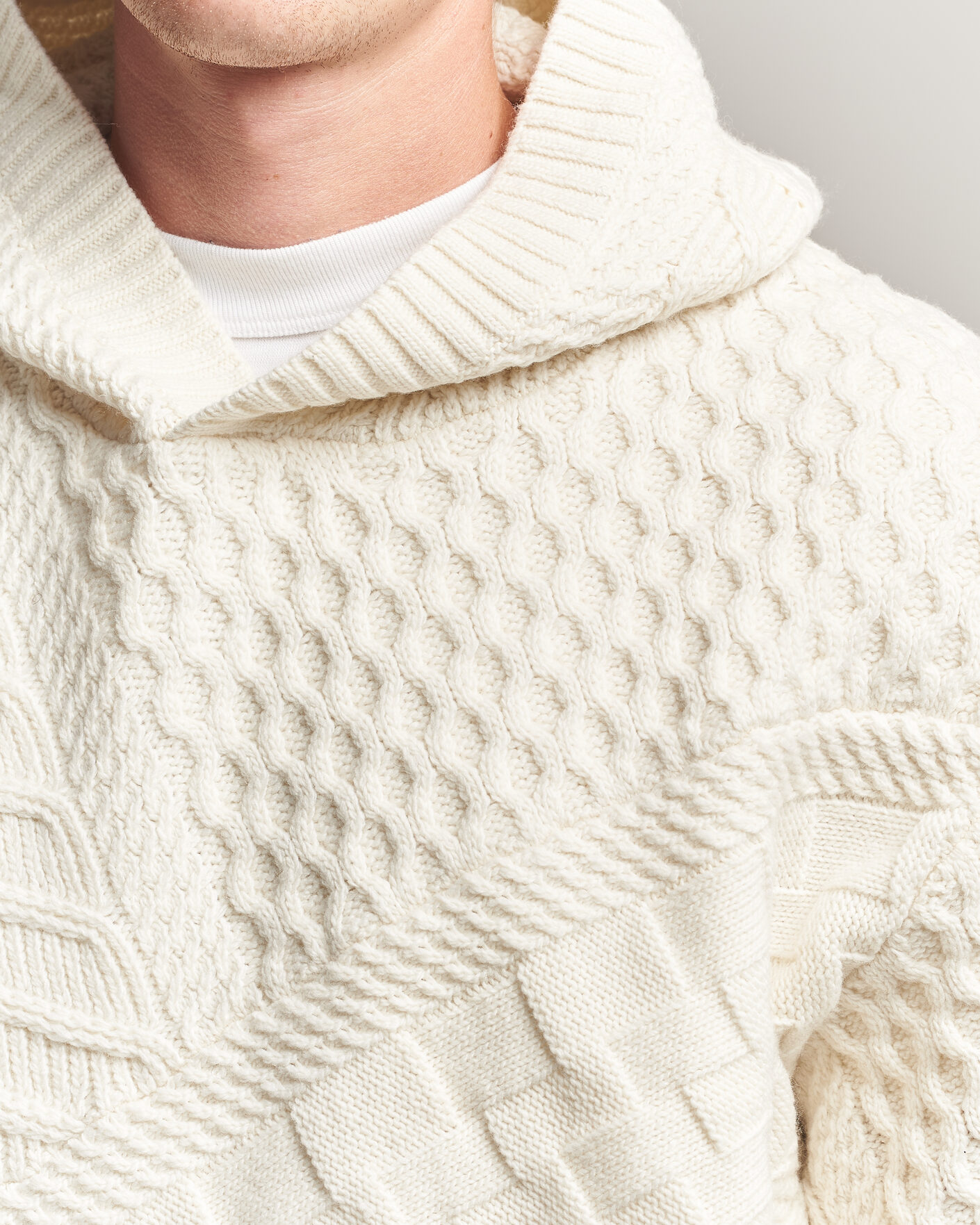 Homme | Pulls Et Tricots | J.Lindeberg | Savio Cable Knitted Hoodie Tofu