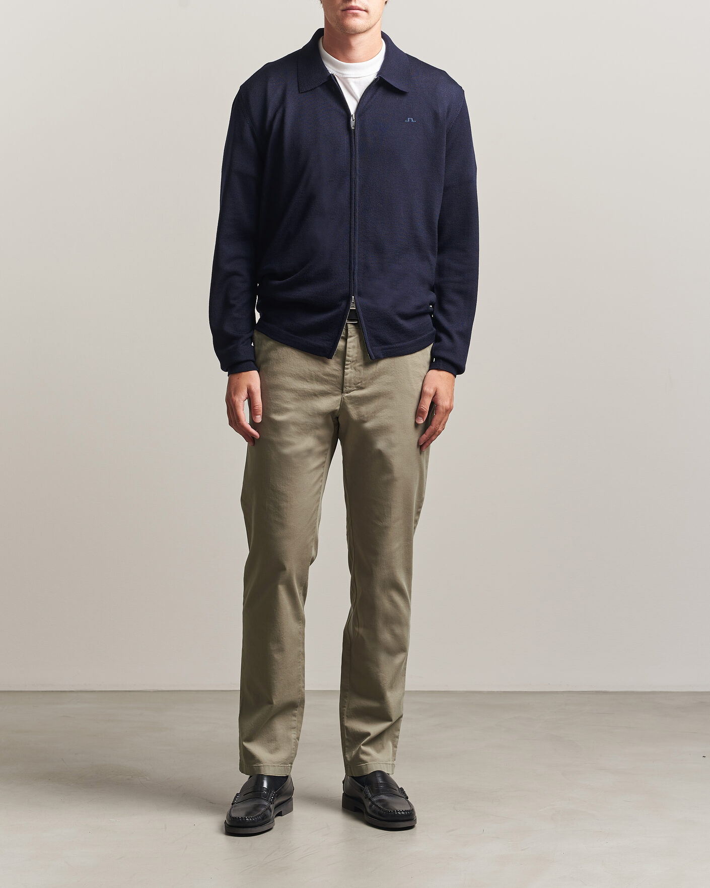 Homme | Pulls Et Tricots | J.Lindeberg | Kaleb Merino Full Zip JL Navy