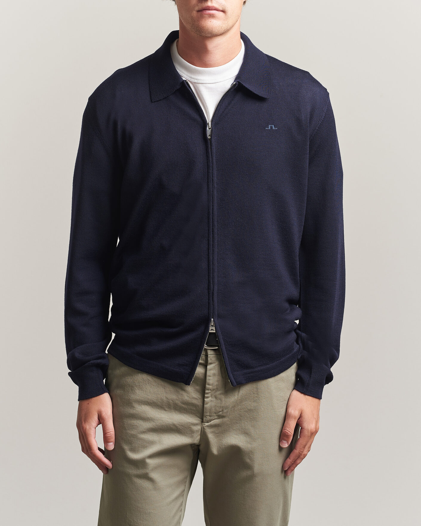 Homme | Pulls Et Tricots | J.Lindeberg | Kaleb Merino Full Zip JL Navy