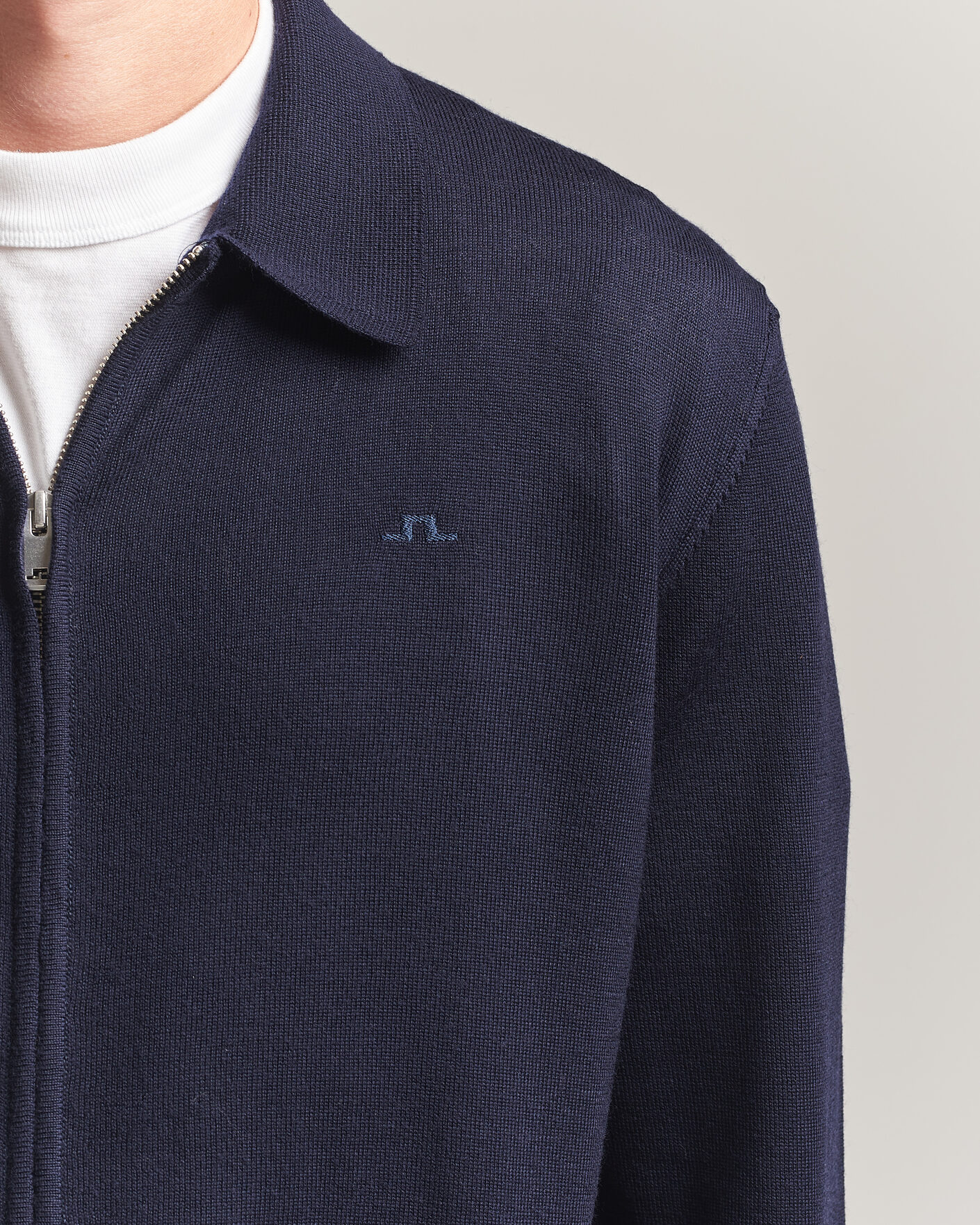 Homme | Pulls Et Tricots | J.Lindeberg | Kaleb Merino Full Zip JL Navy