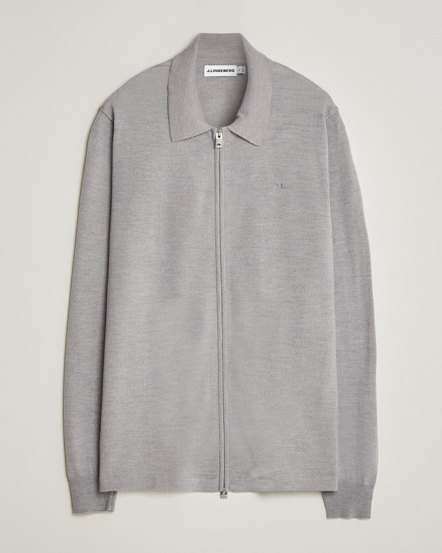 Homme | Pulls Et Tricots | J.Lindeberg | Kaleb Merino Full Zip Light Grey Melange