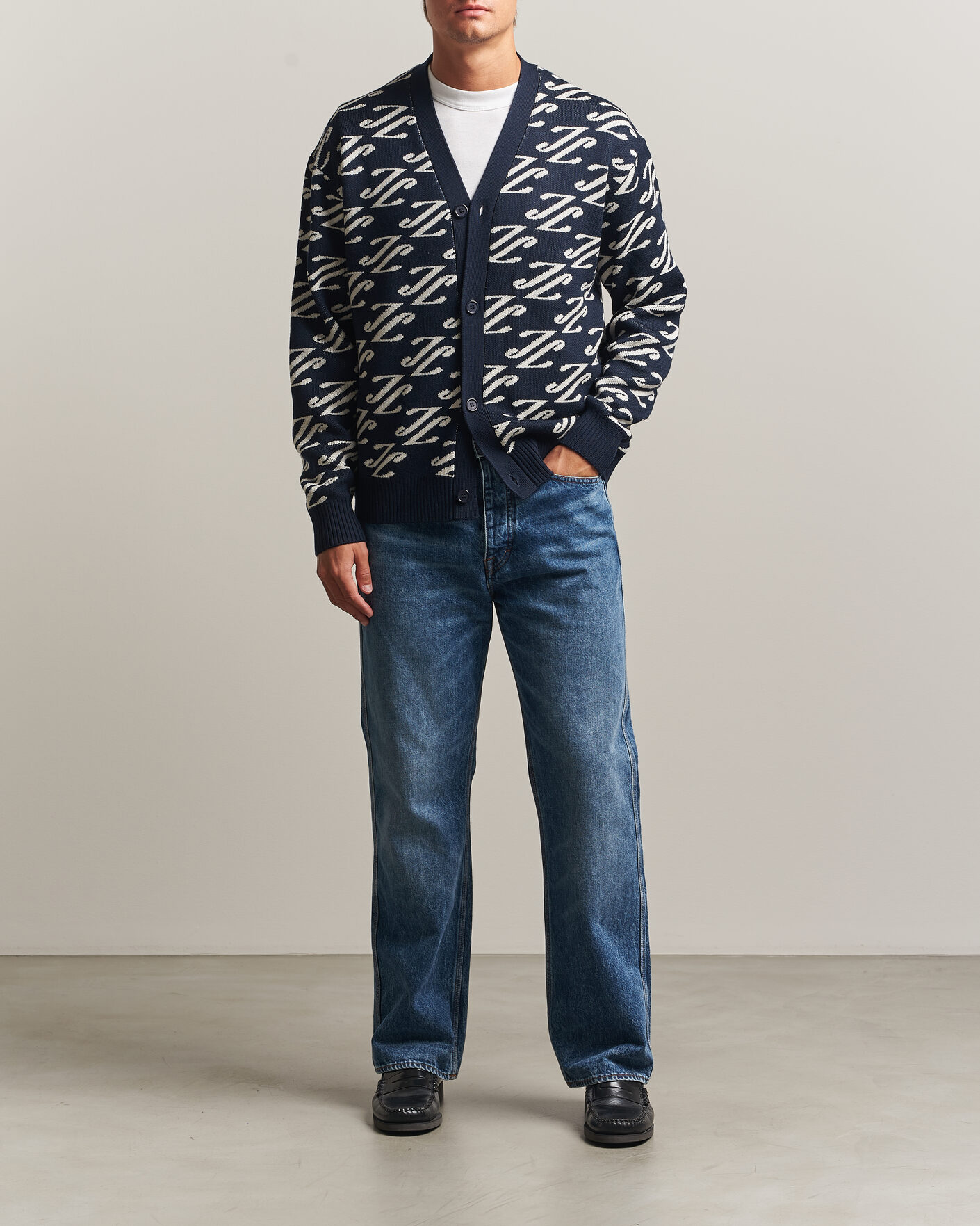 Homme | Pulls Et Tricots | J.Lindeberg | Denny Jacquard Cardigan JL Navy