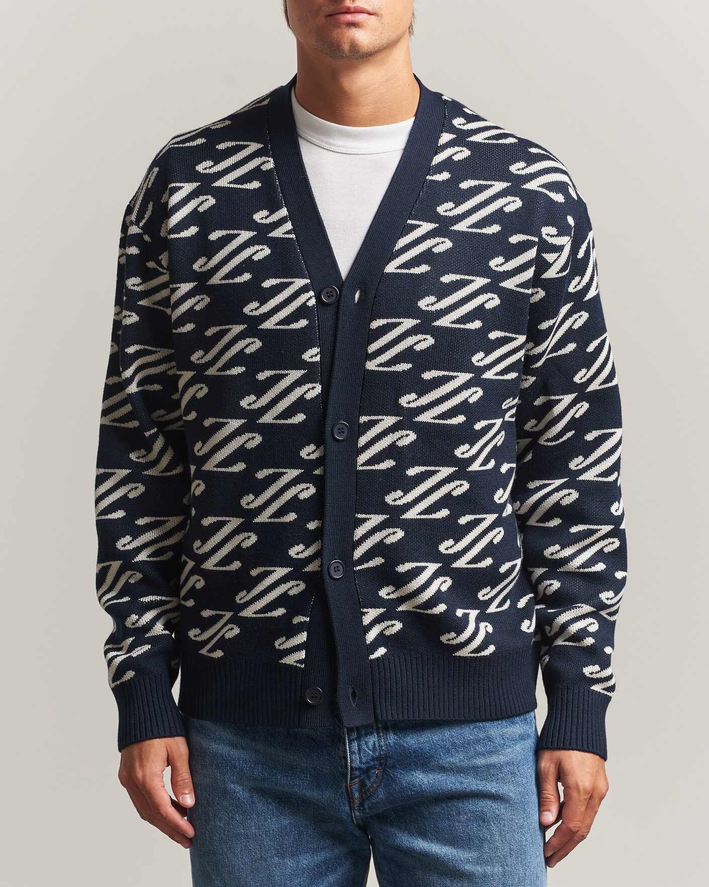 Homme | Pulls Et Tricots | J.Lindeberg | Denny Jacquard Cardigan JL Navy
