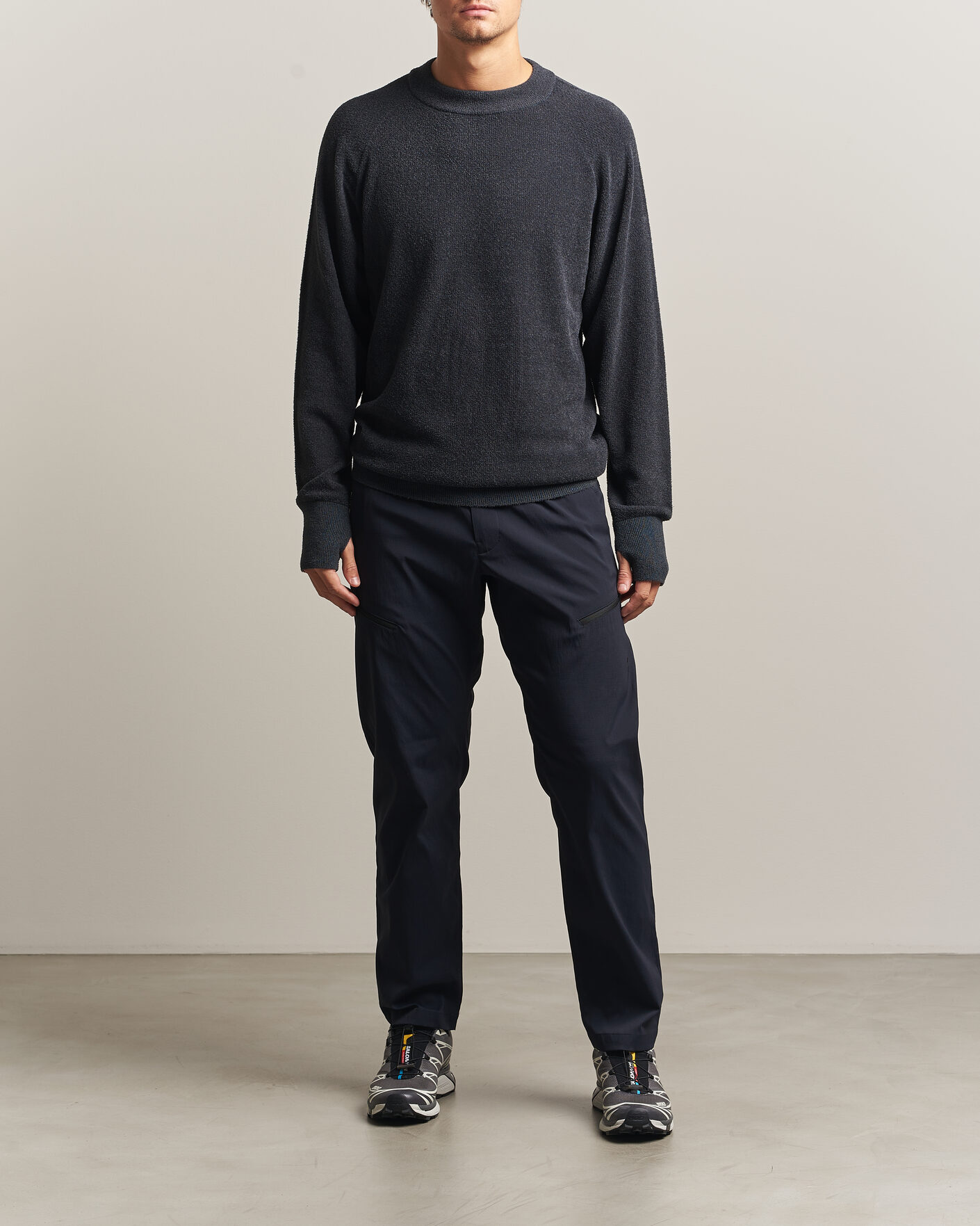 Homme | Pulls Et Tricots | Goldwin | Mesh Pile Crew Neck Wolf Gray