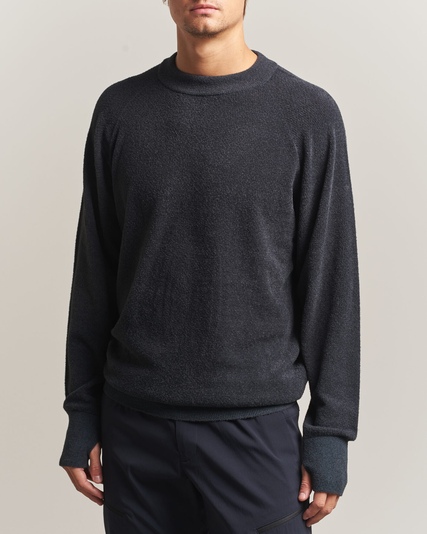 Homme | Pulls Et Tricots | Goldwin | Mesh Pile Crew Neck Wolf Gray