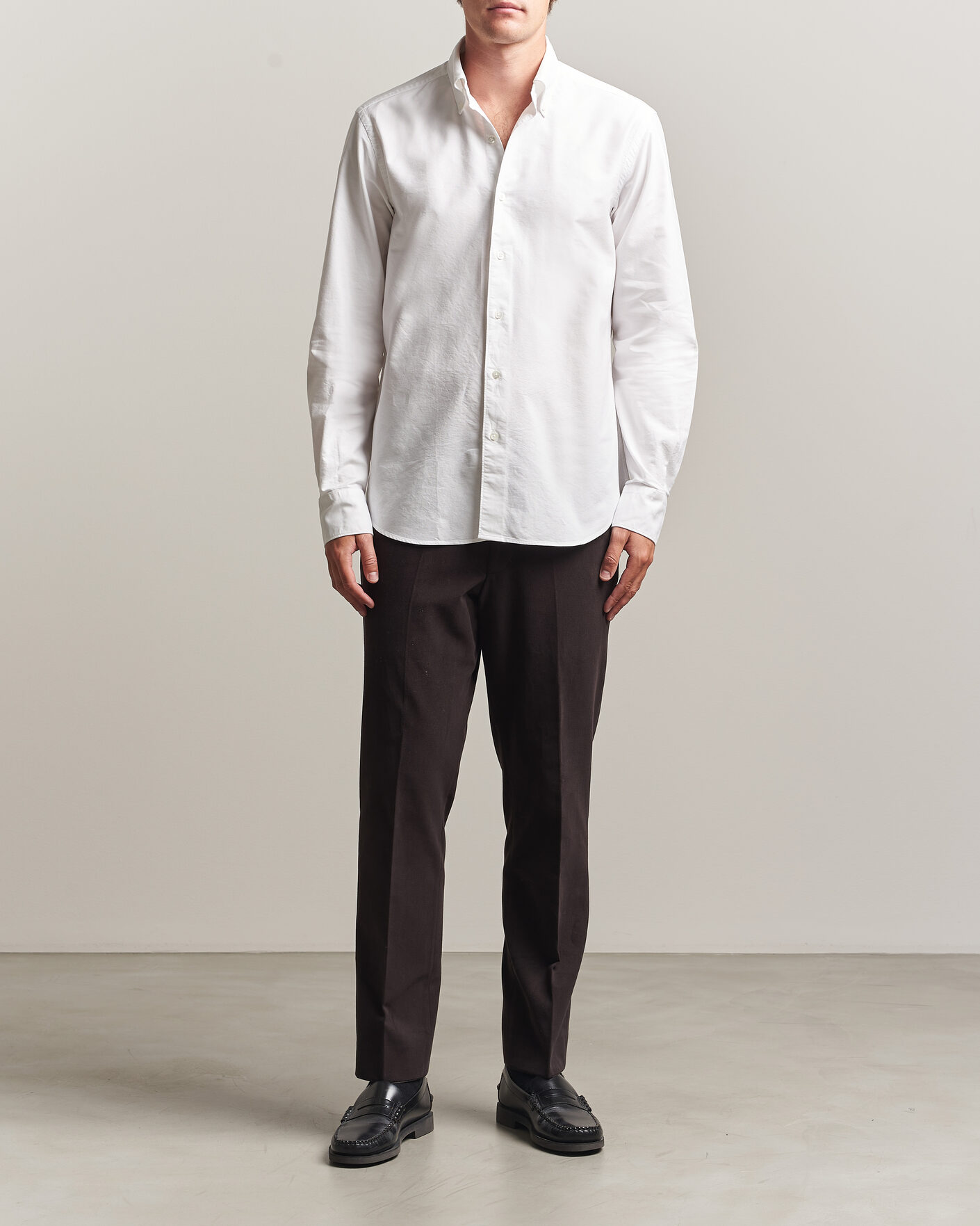 Homme | Chemises | Grigio | Oxford Button Down Shirt White