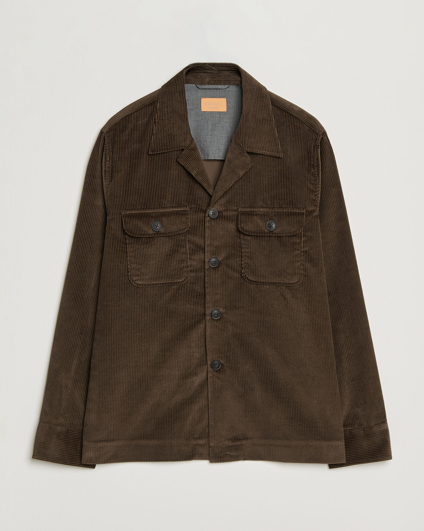 Homme | Chemises | Grigio | Corduroy Overshirt Dark Brown