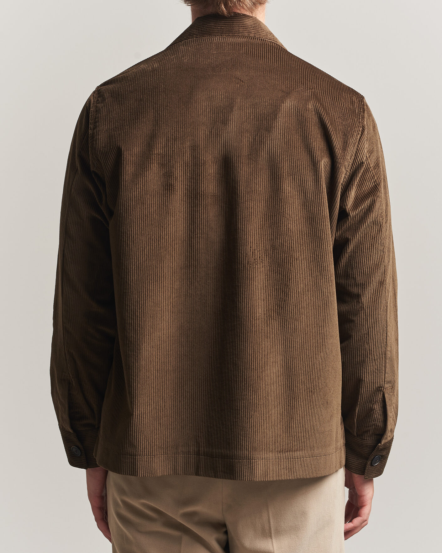 Homme | Chemises | Grigio | Corduroy Overshirt Dark Brown
