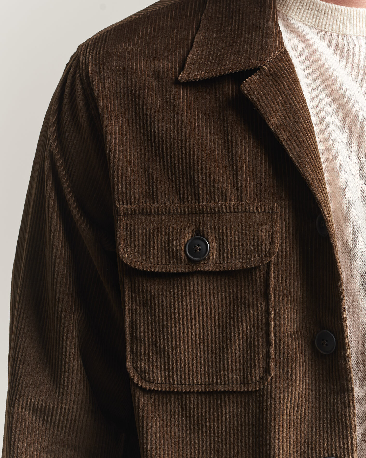 Homme | Chemises | Grigio | Corduroy Overshirt Dark Brown