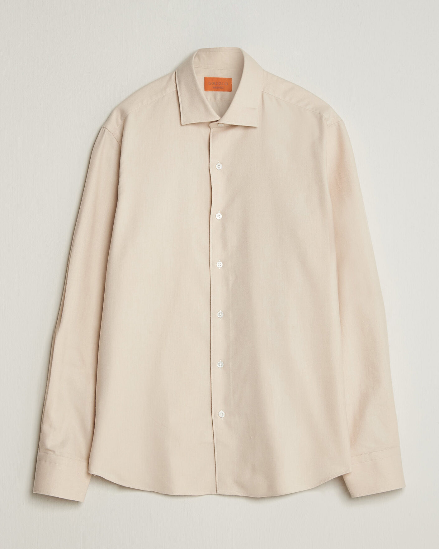 Homme | Chemises | Grigio | Washed Flannel Shirt Off White
