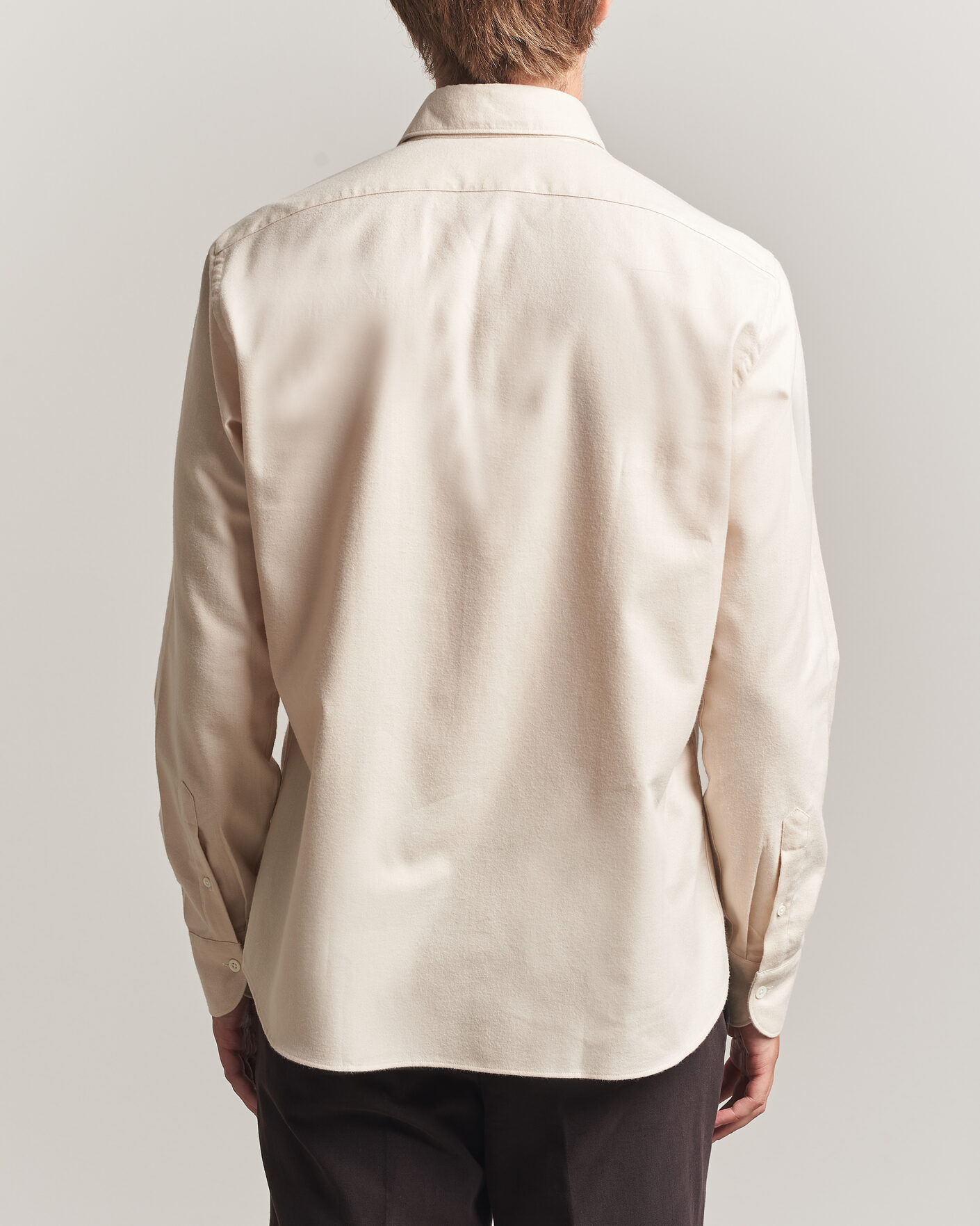 Homme | Chemises | Grigio | Washed Flannel Shirt Off White