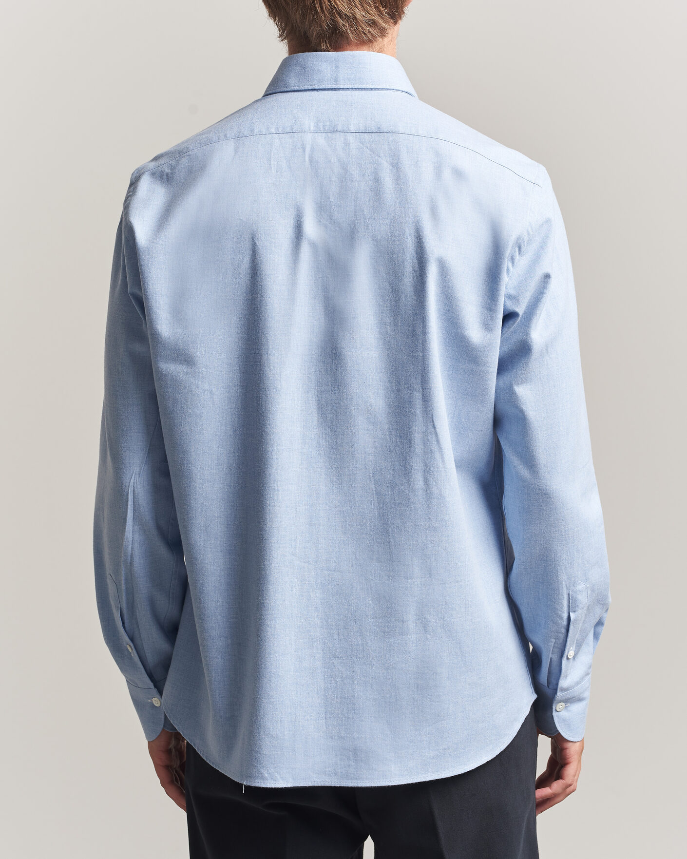 Homme | Chemises | Grigio | Washed Flannel Shirt Light Blue