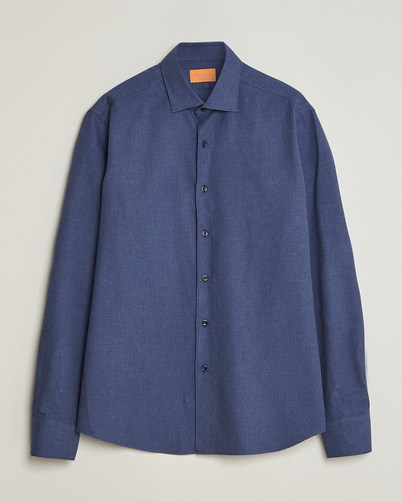 Homme | Chemises | Grigio | Washed Flannel Shirt Navy
