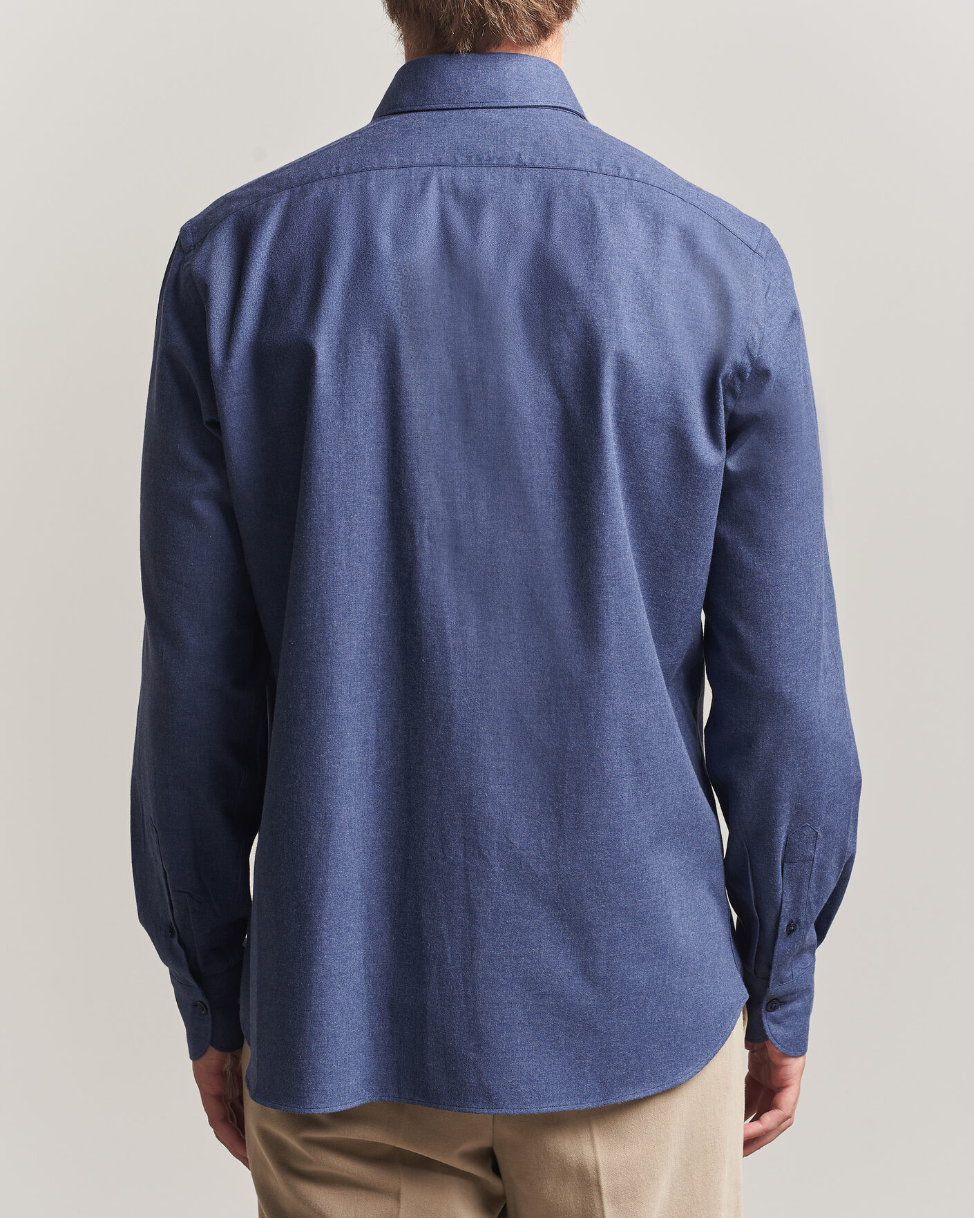 Homme | Chemises | Grigio | Washed Flannel Shirt Navy
