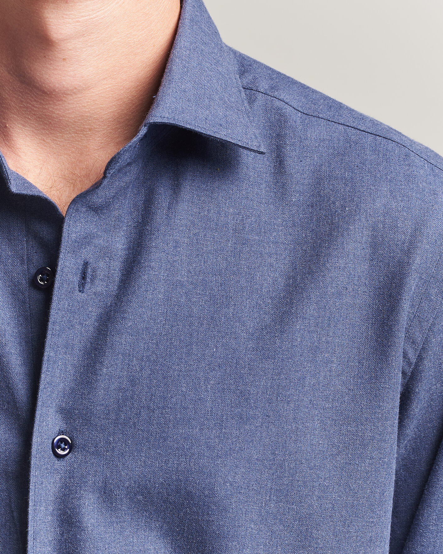 Homme | Chemises | Grigio | Washed Flannel Shirt Navy