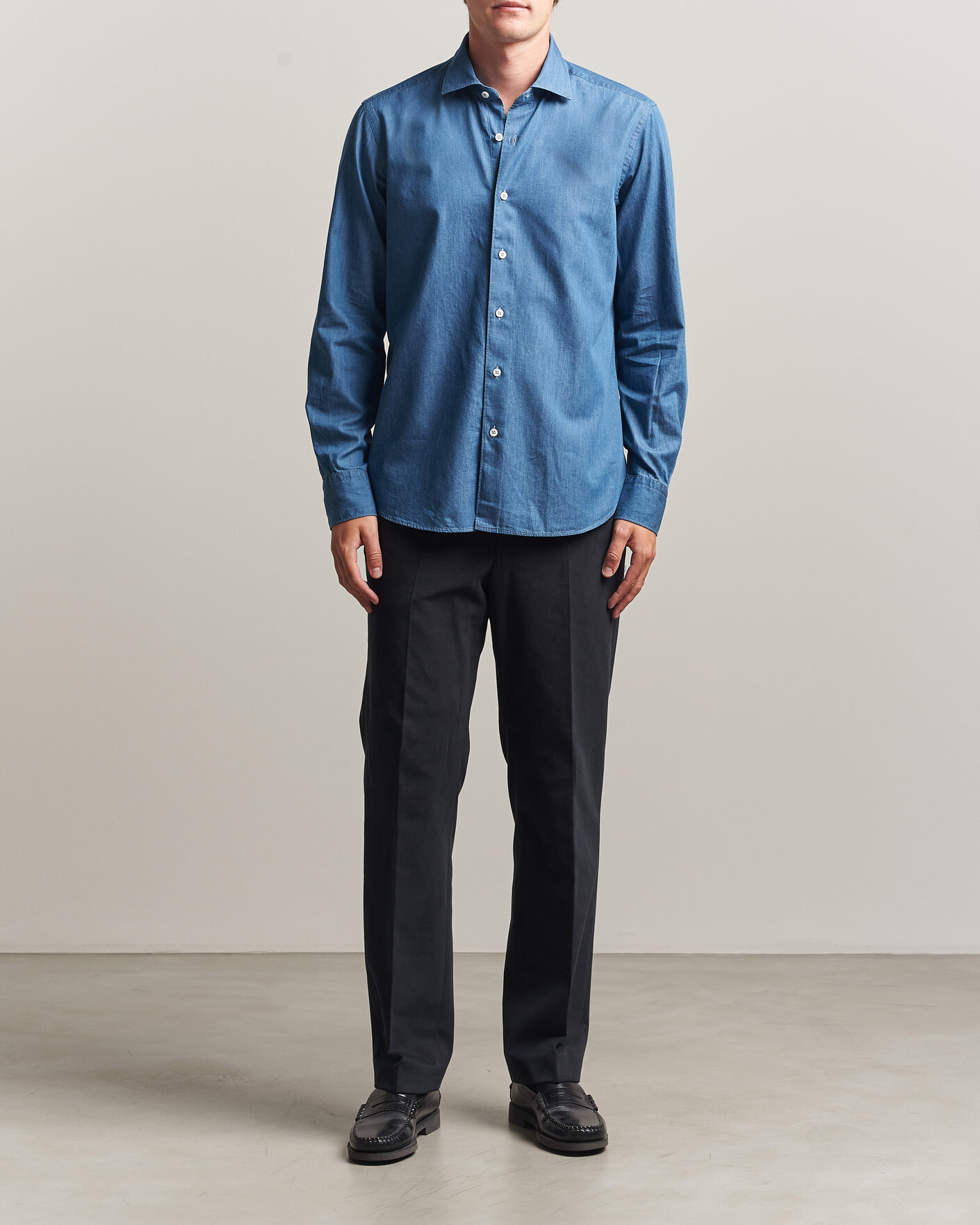 Homme | Chemises | Grigio | Denim Shirt Light Blue