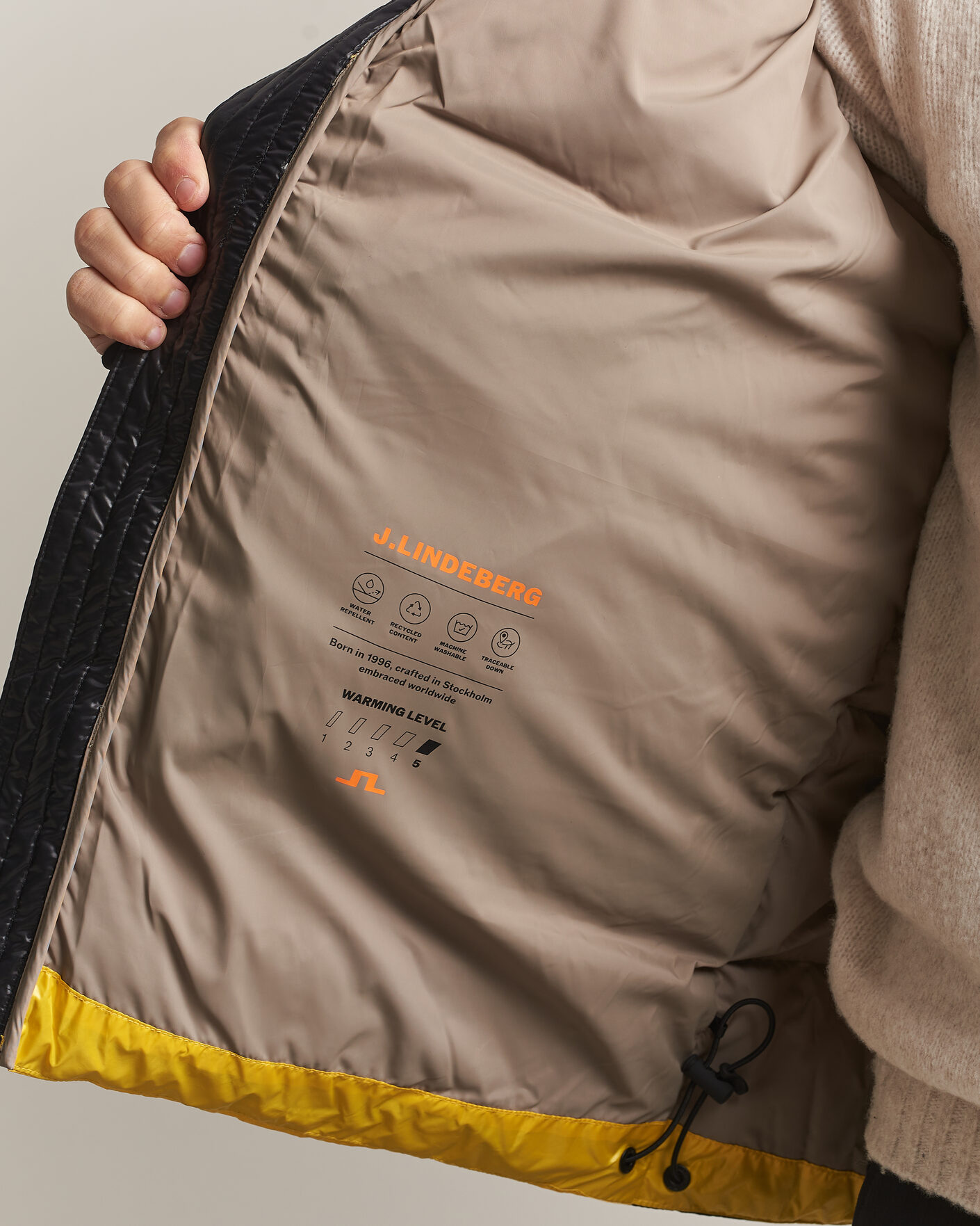 Homme | Manteaux Et Vestes | J.Lindeberg | Creek Block Hooded Down Jacket Bumblebee