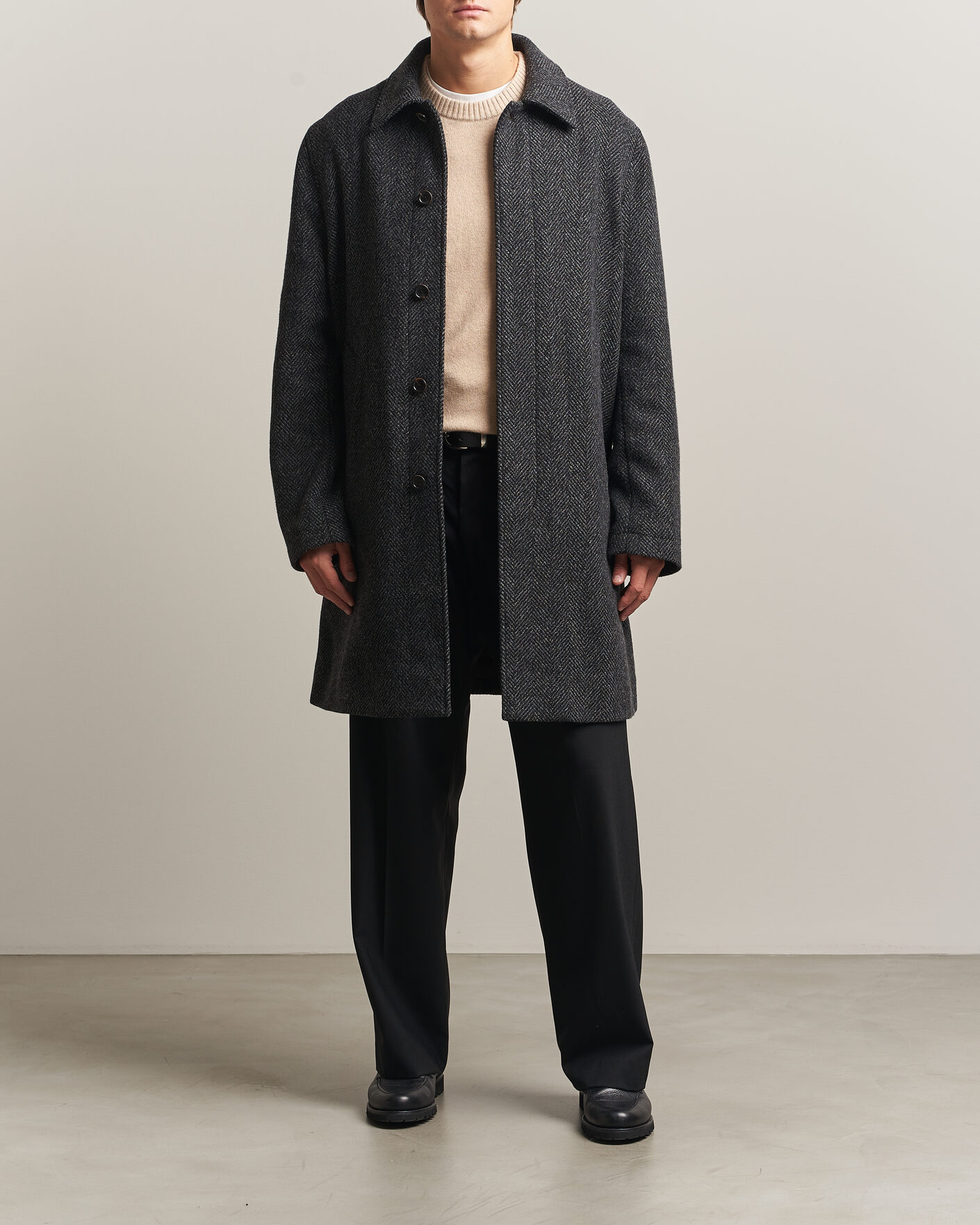 Homme | Manteaux Et Vestes | PS Paul Smith | Wool Herringbone Coat Black