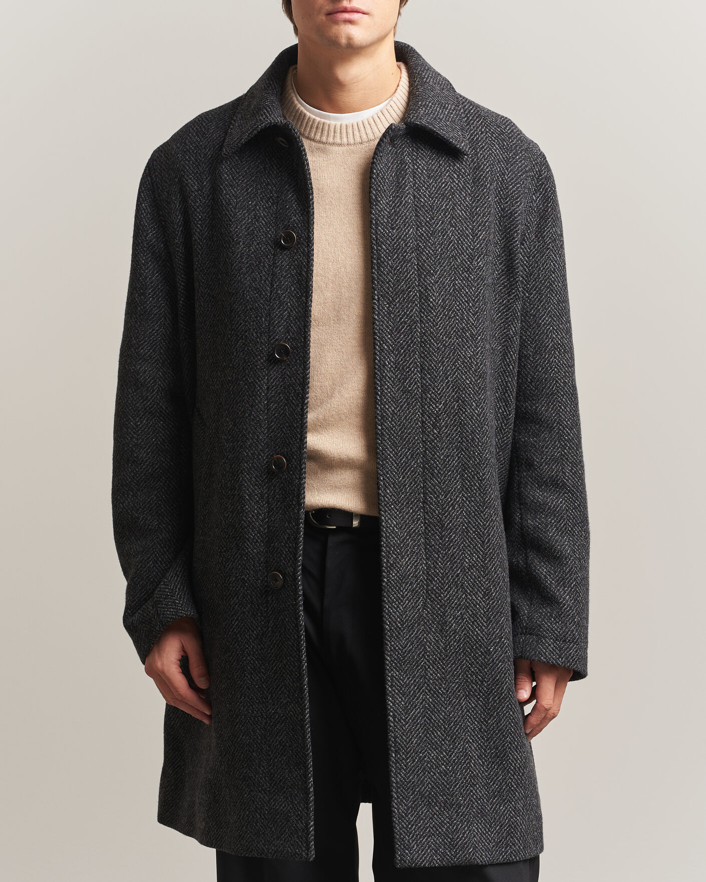 Homme | Manteaux Et Vestes | PS Paul Smith | Wool Herringbone Coat Black