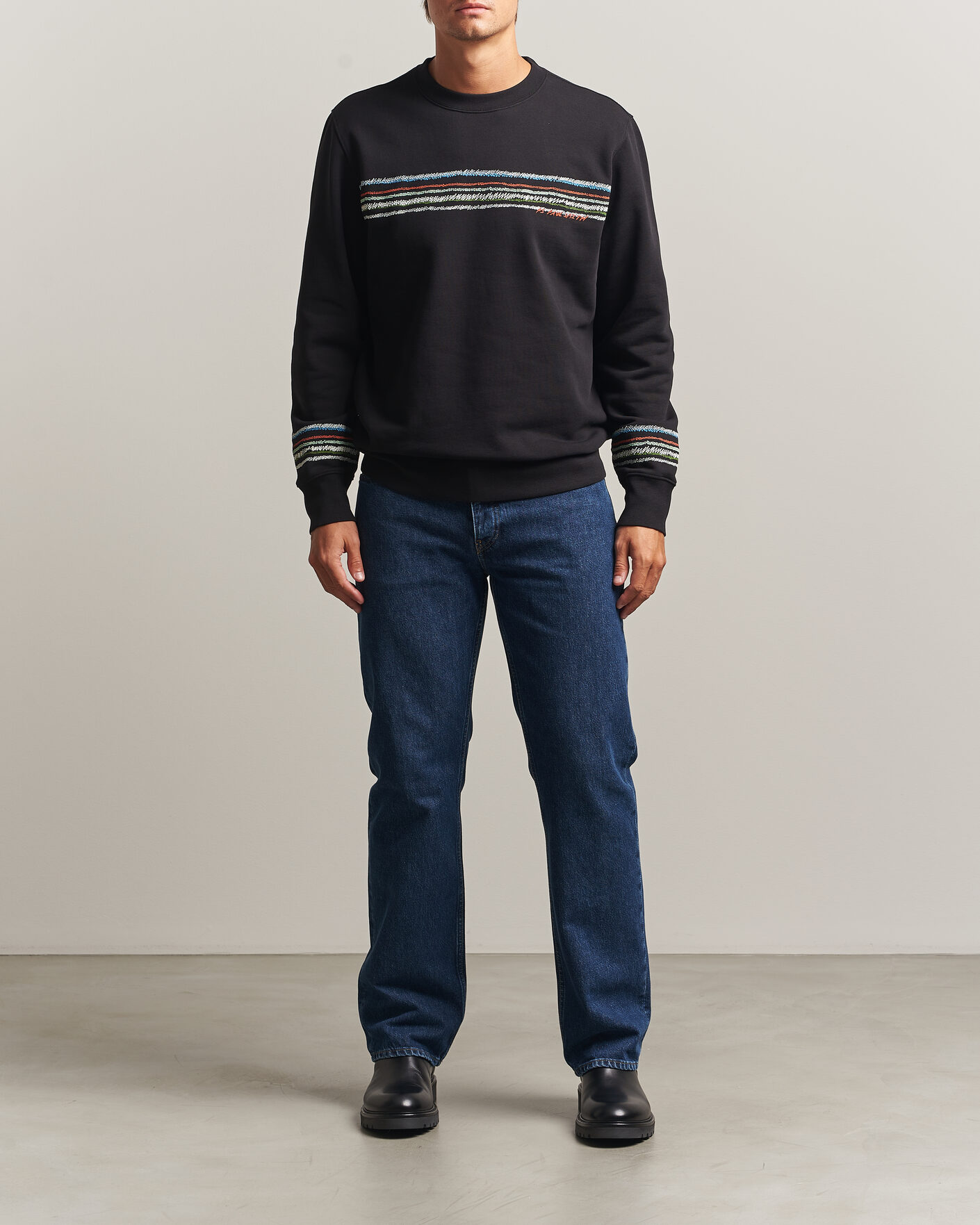 Homme | Pulls Et Tricots | PS Paul Smith | Stripes Crew Neck Sweatshirt Black